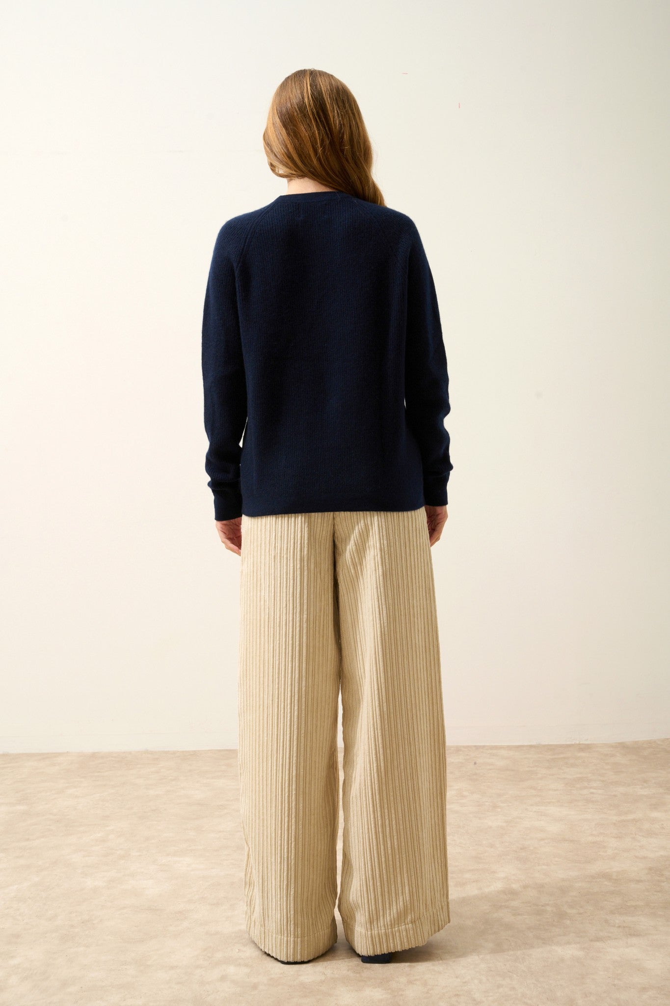 solaya pull col rond navy 100% cachemire