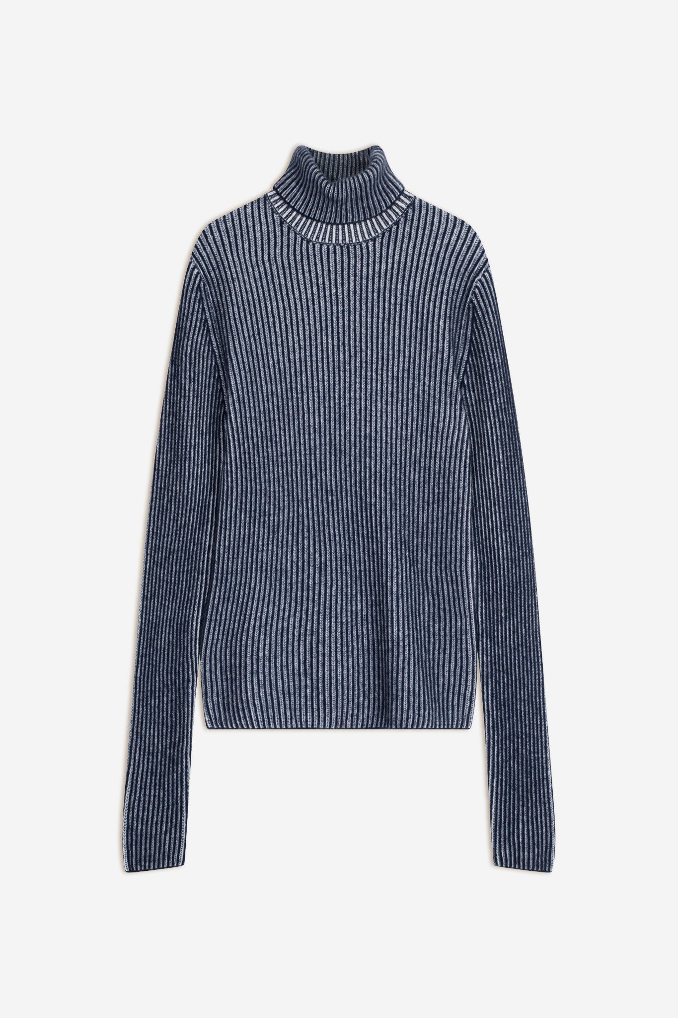 somnia pull col roulé 4 fils navy/neige