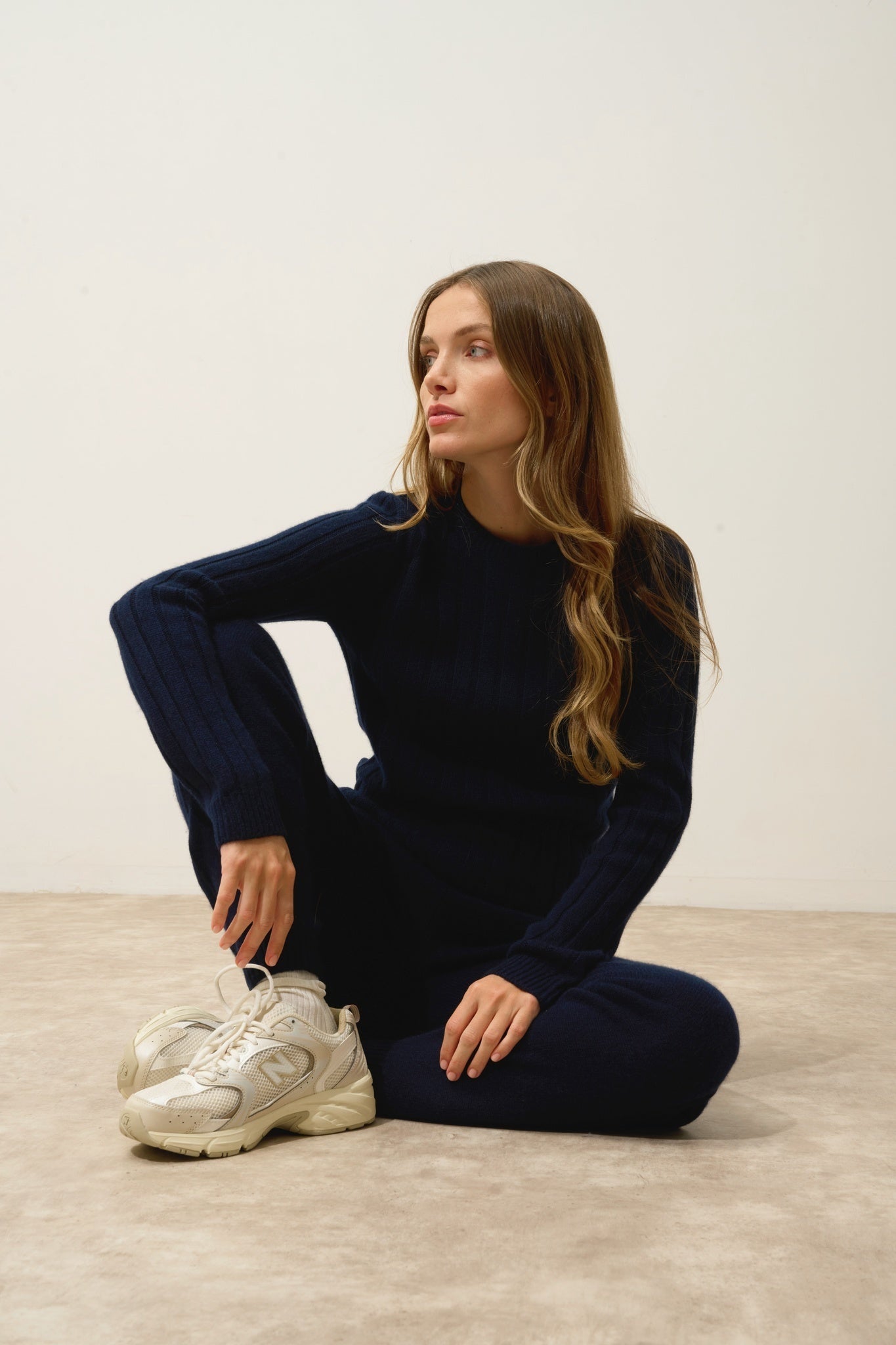 SORREL pull col rond 6 fils navy