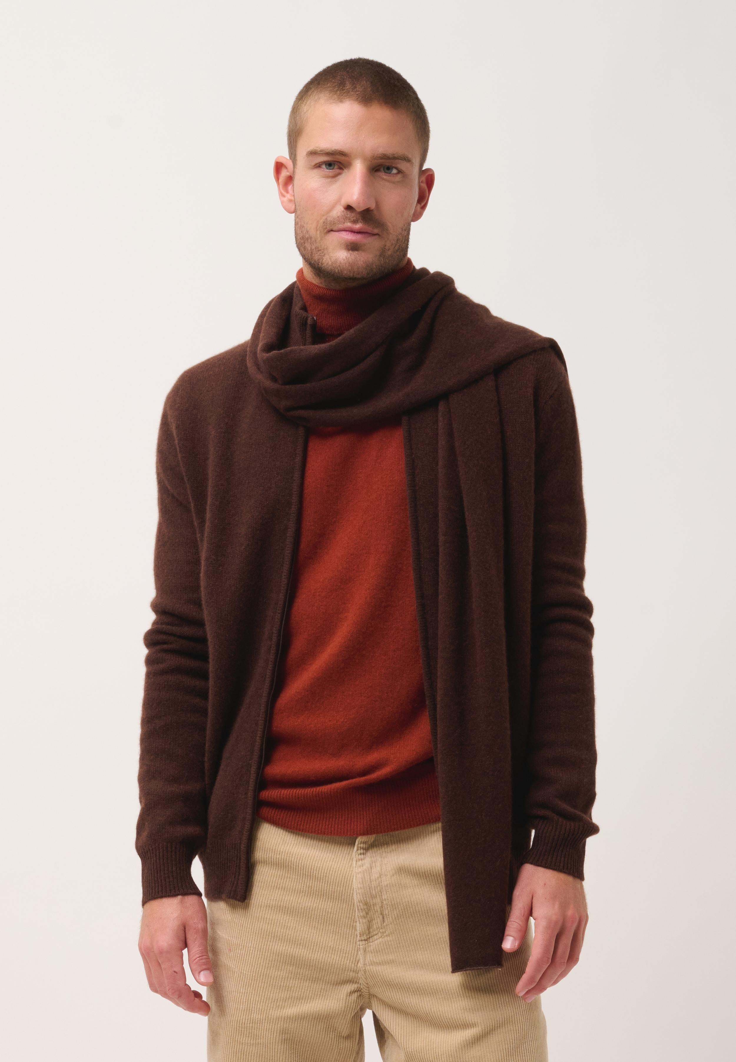 SPENCER coffee scarf 100% cashmere