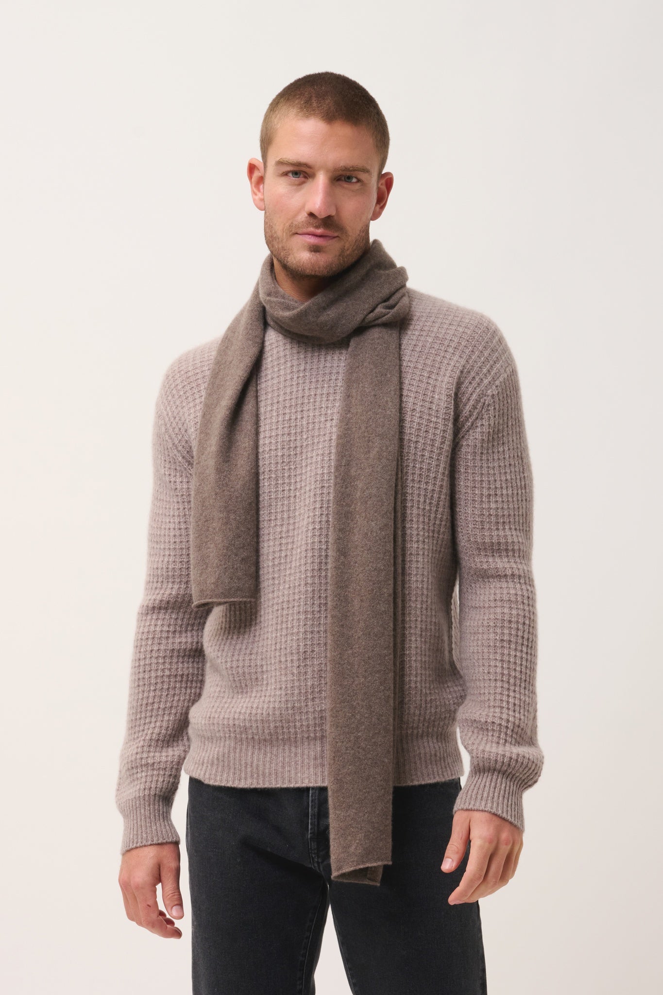 SPENCER écharpe  taupe chiné