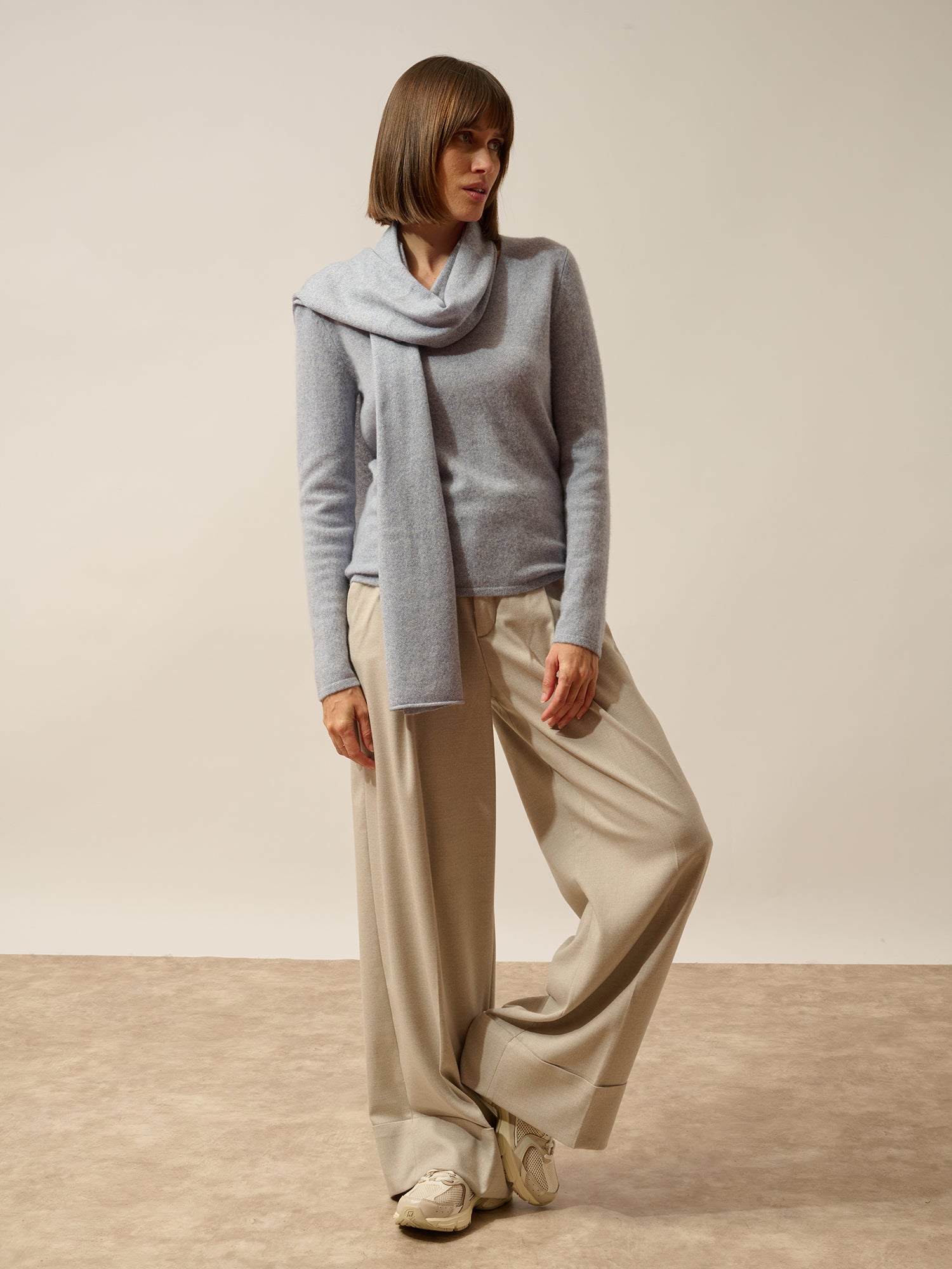 SPENCER écharpe bleu ivoire