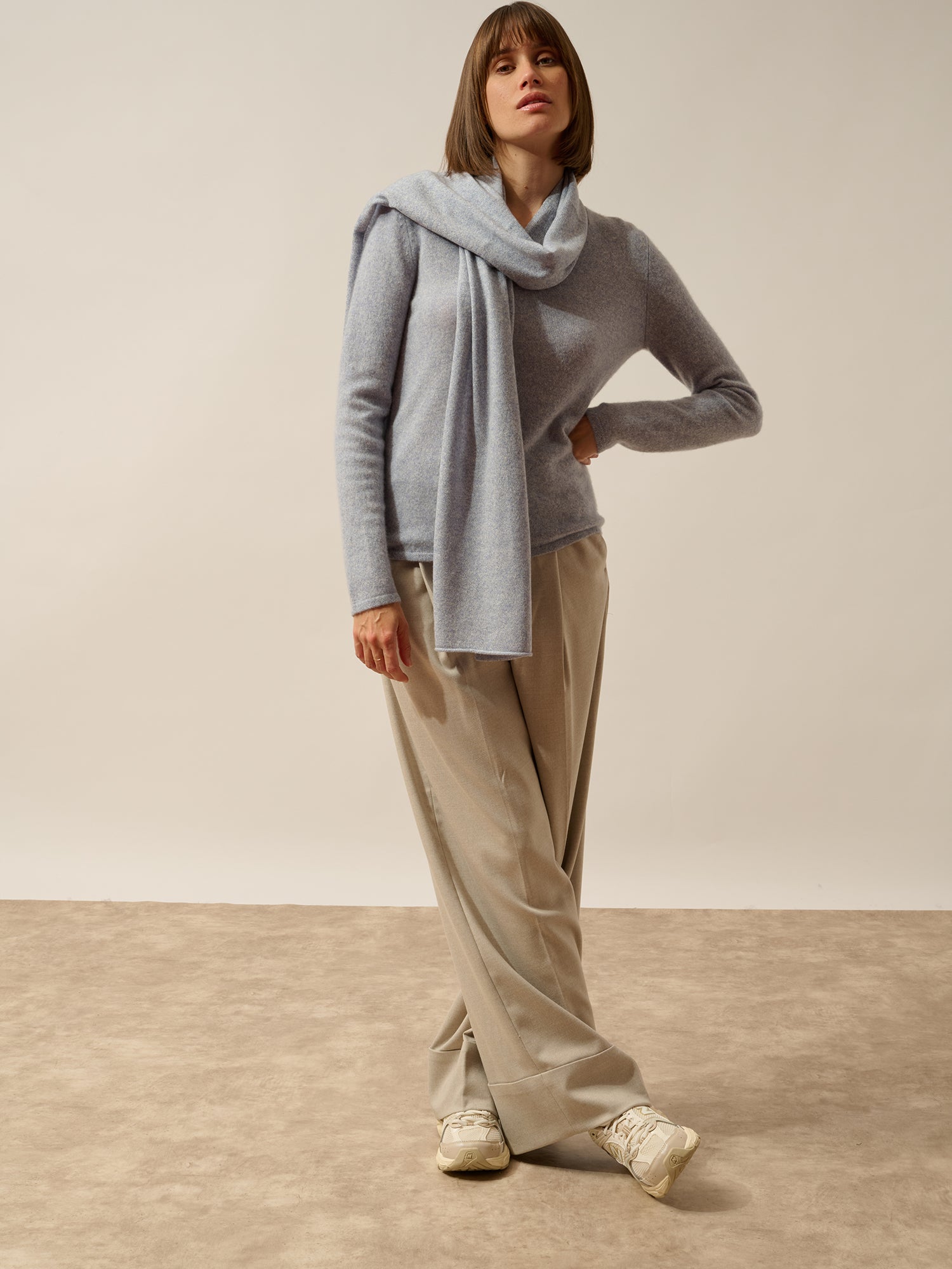 SPENCER écharpe bleu ivoire