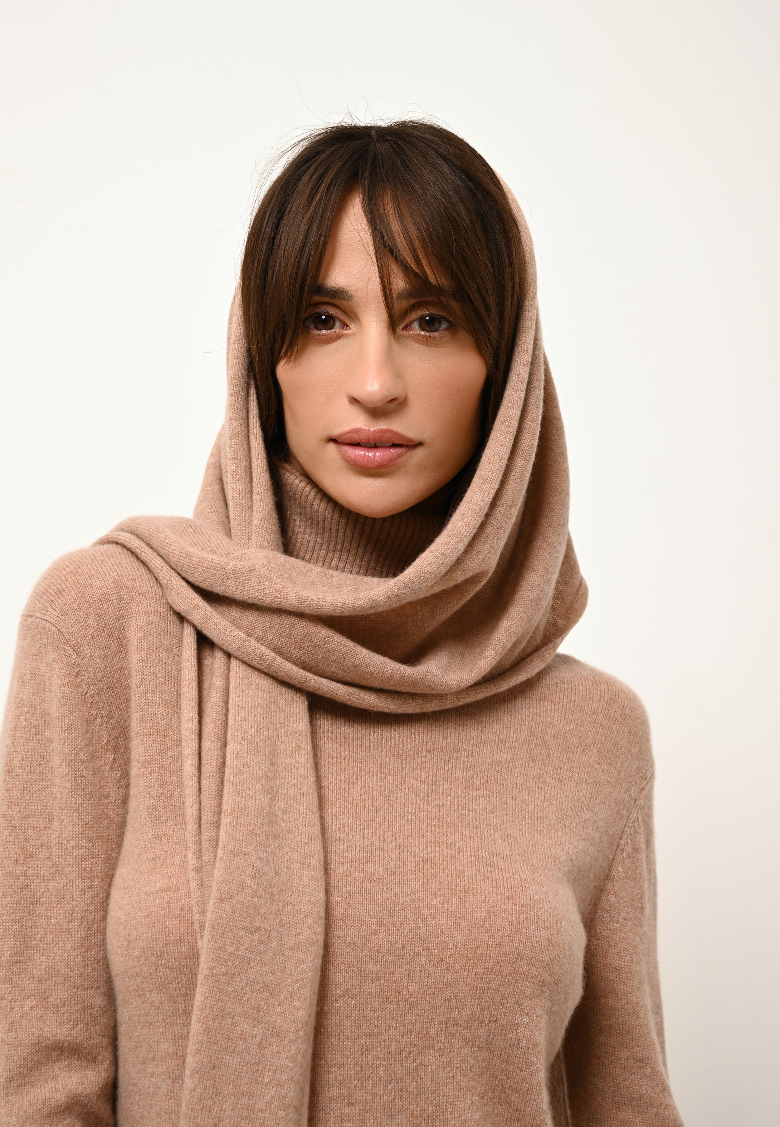 SPENCER mottled camel scarf