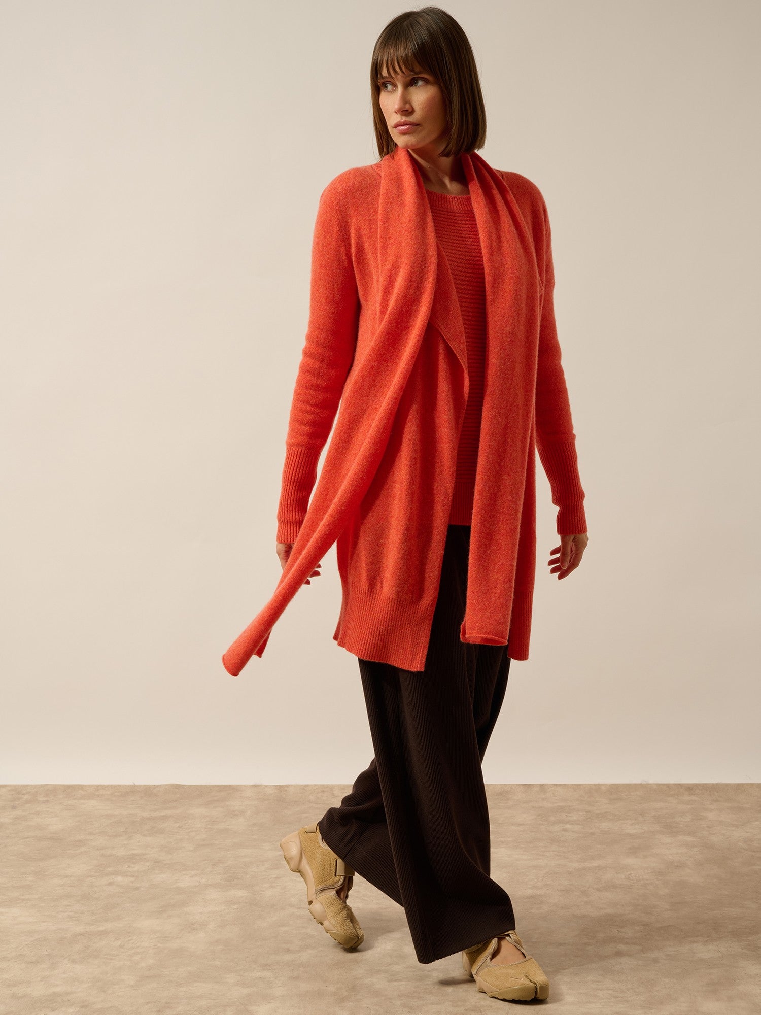 spencer écharpe orange chiné