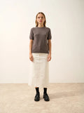LAÏSA T-Shirt Col Rond Taupe Chiné