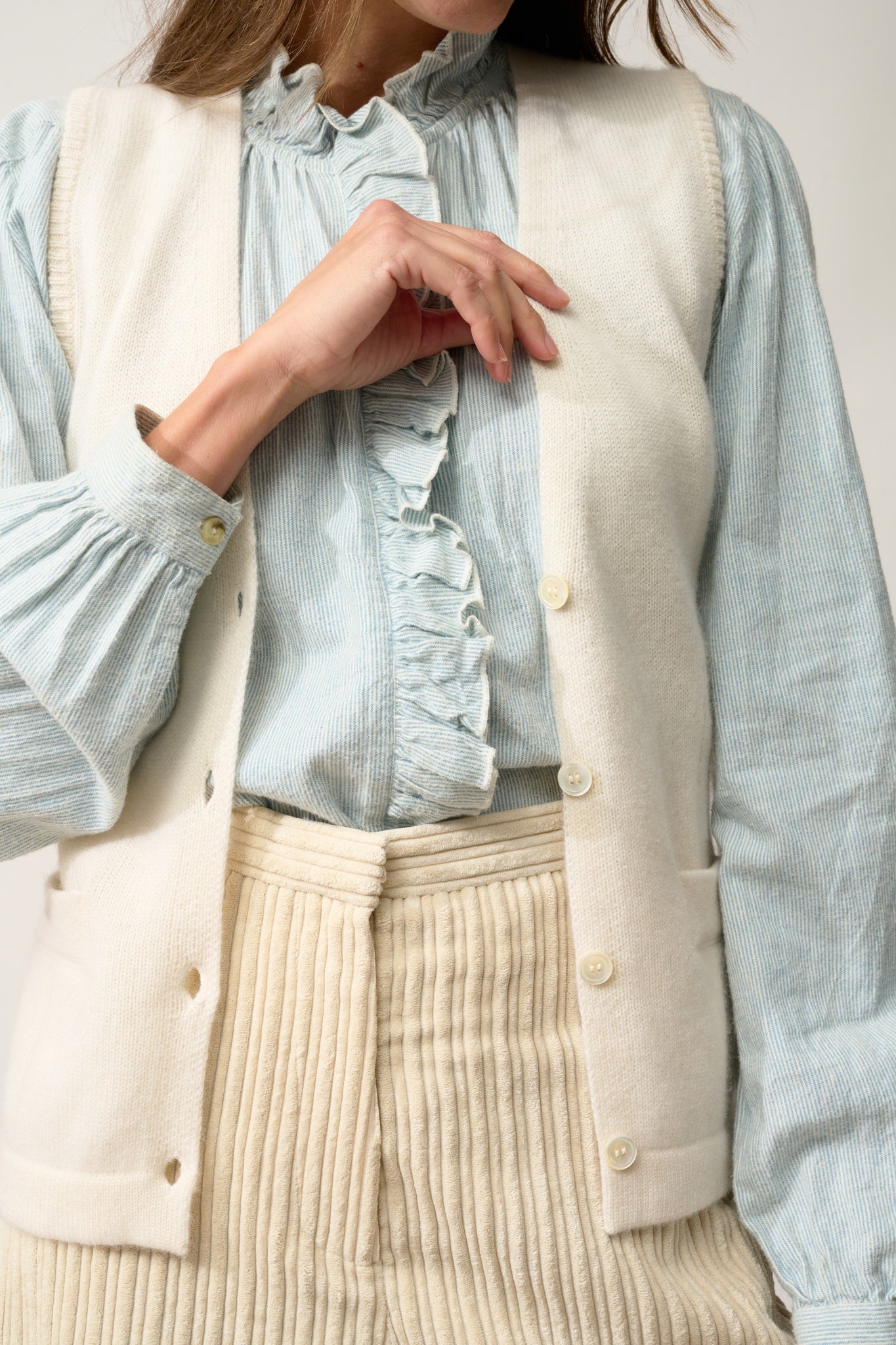 STEFAN cardigan col v neige