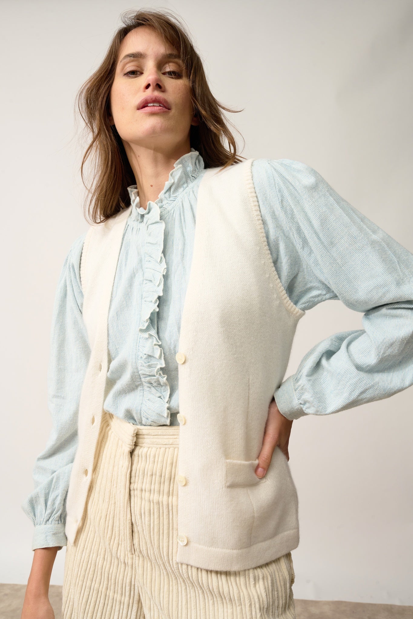 STEFAN cardigan col v neige