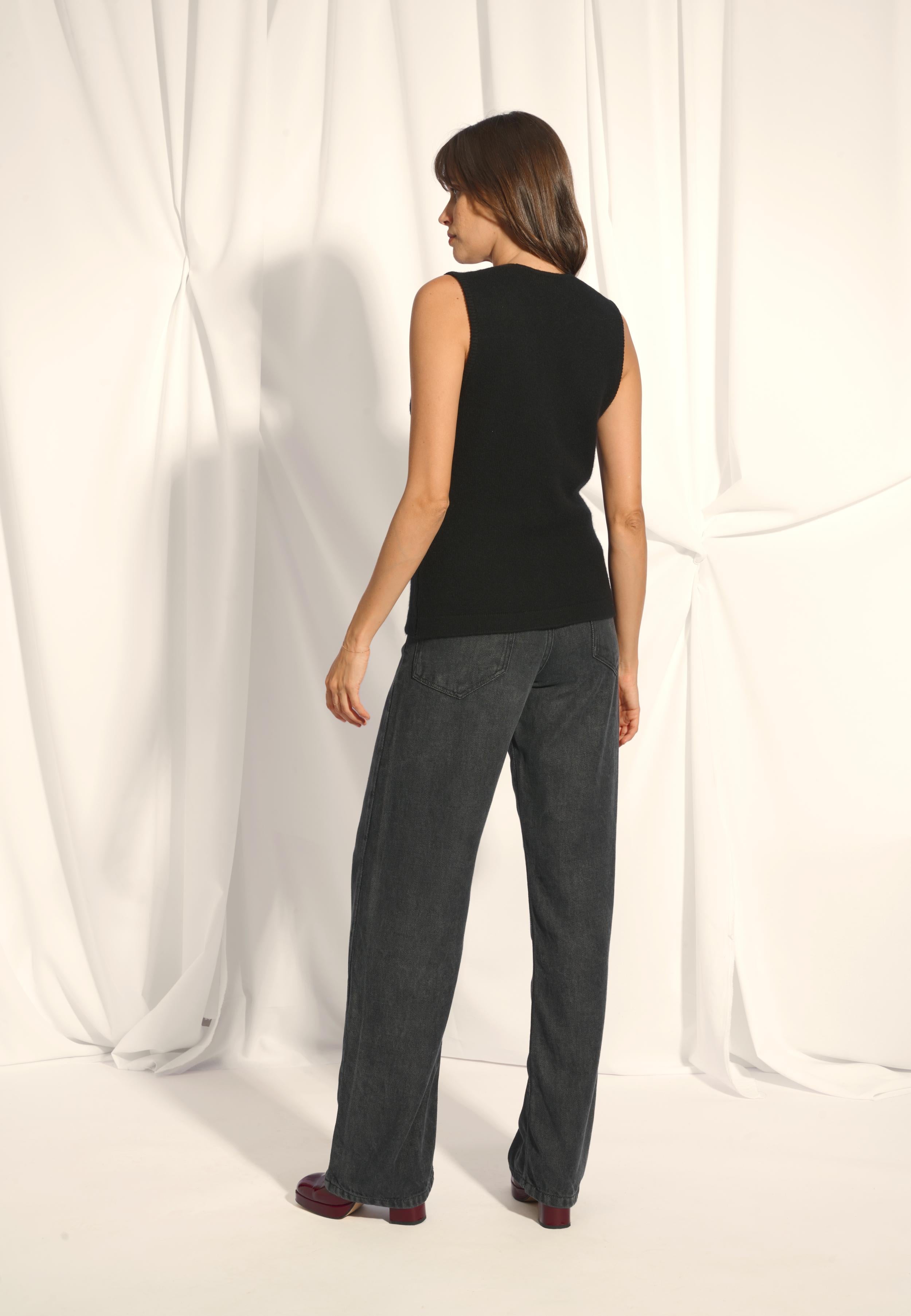STEFAN cardigan col v noir