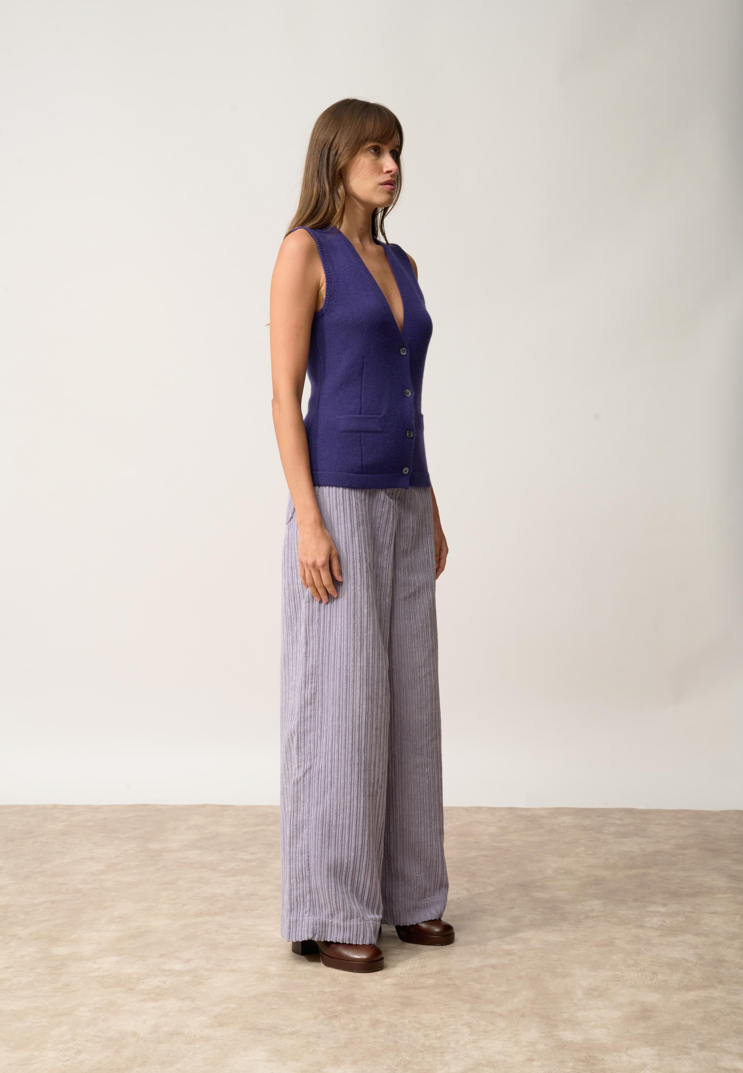 STEFAN cardigan col v purple