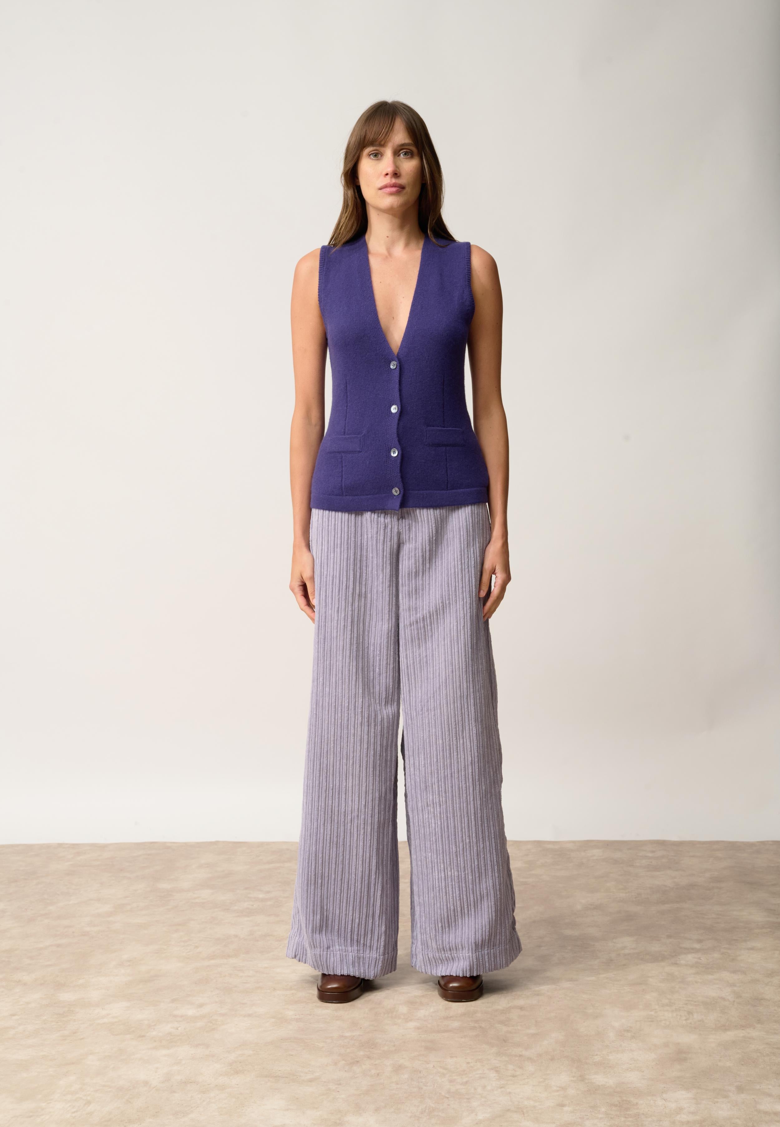 STEFAN cardigan col v purple