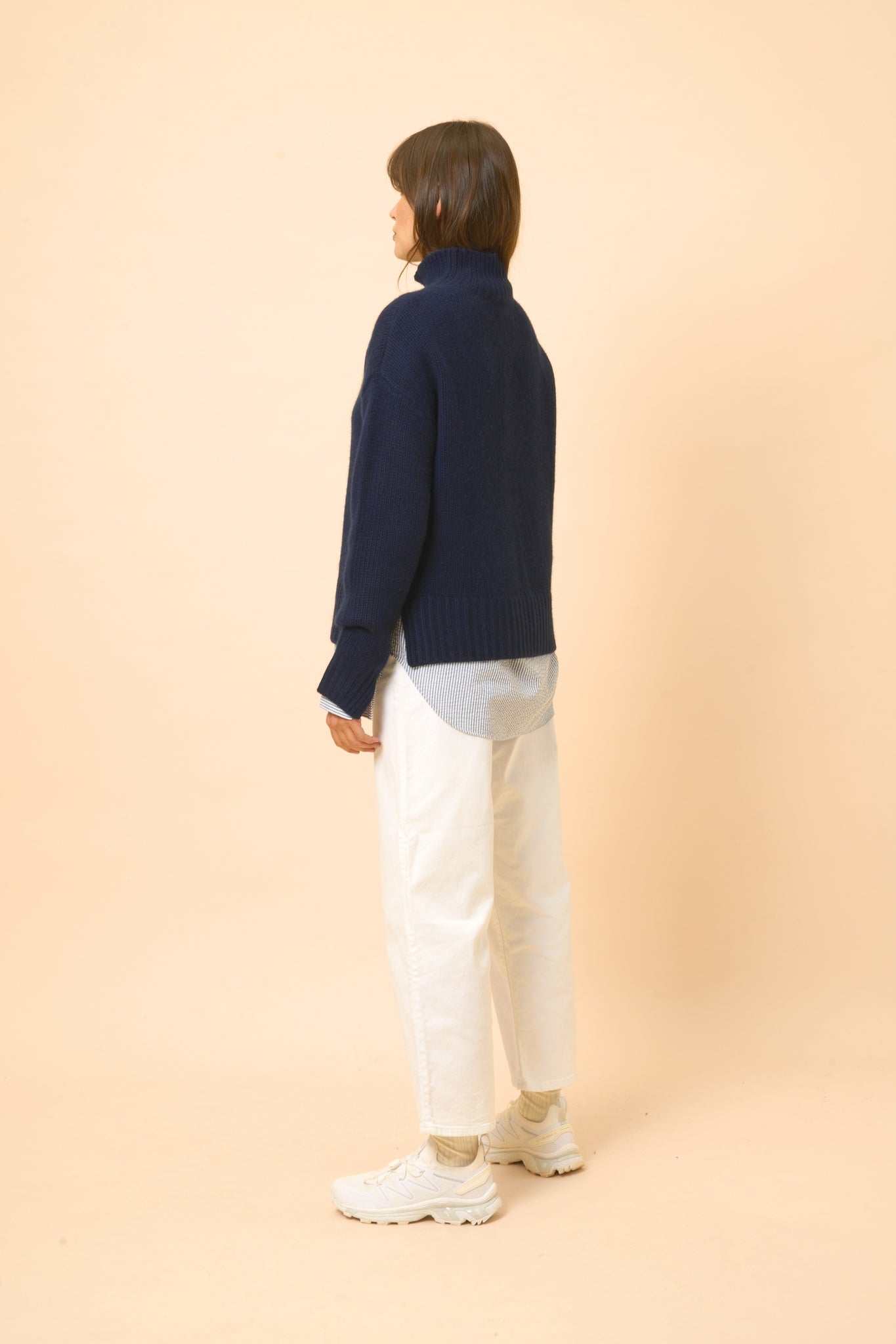 SULLANA pull col montant navy