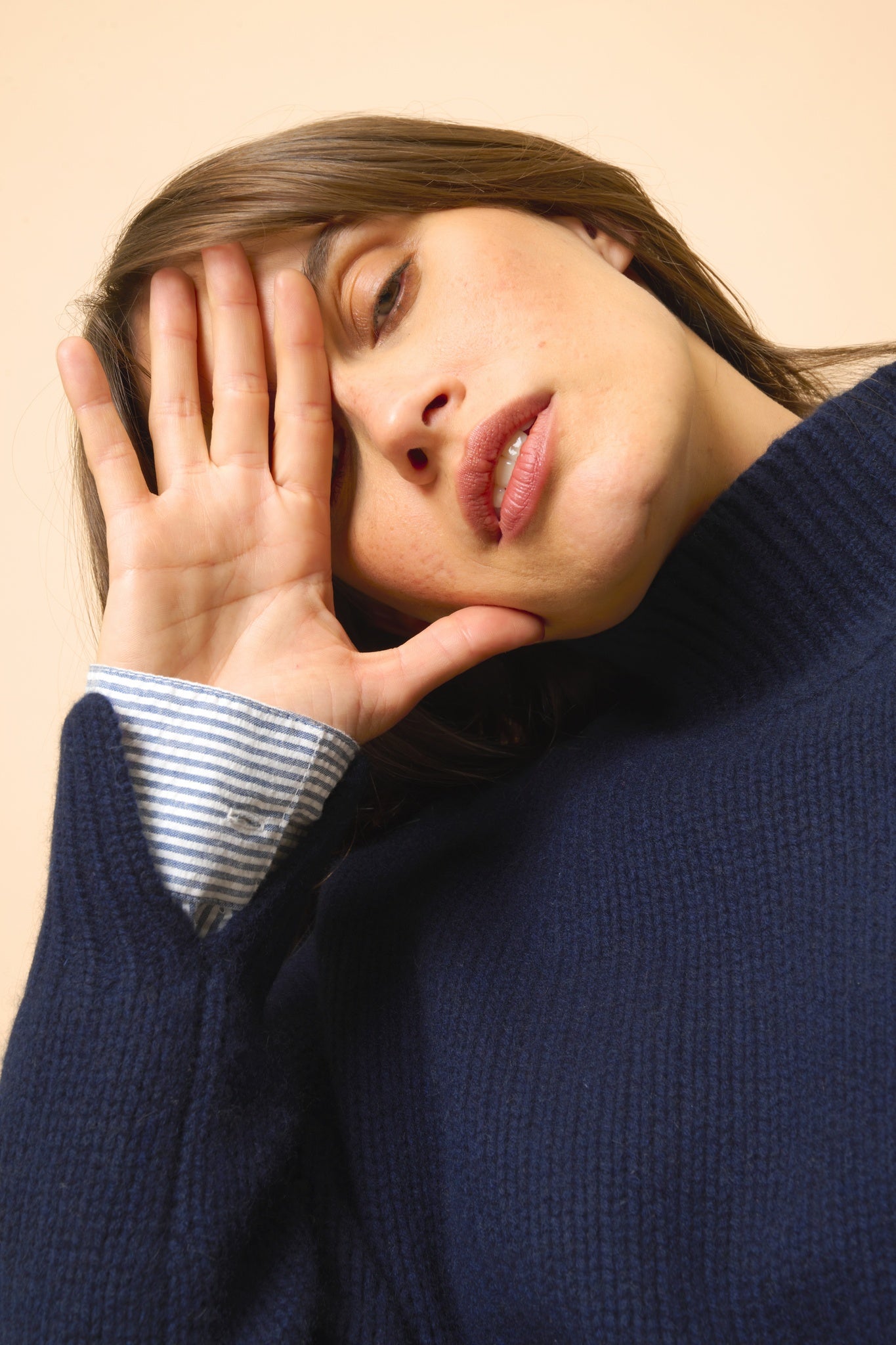 SULLANA pull col montant navy