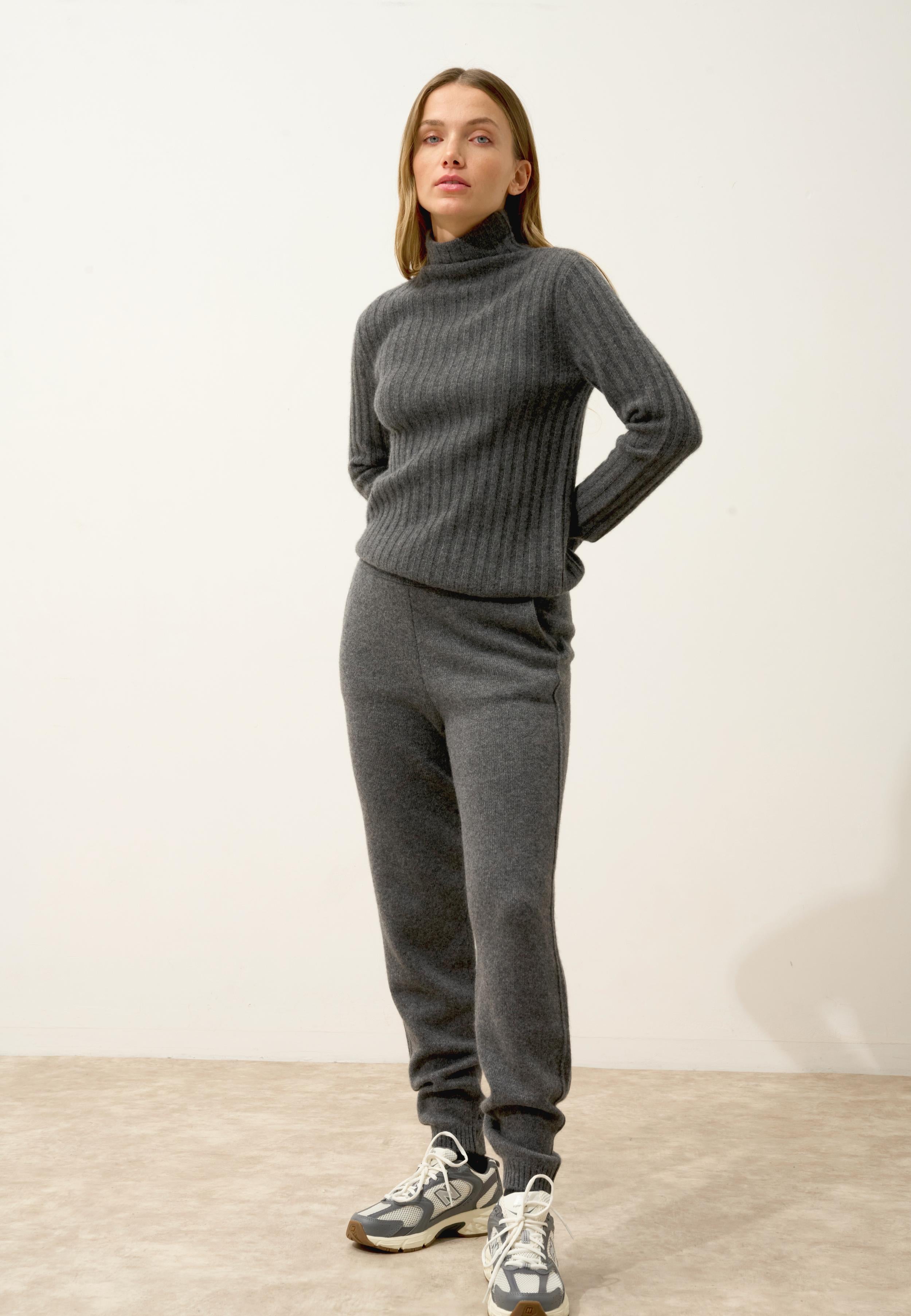 SUNNEVA pull col montant anthracite chiné