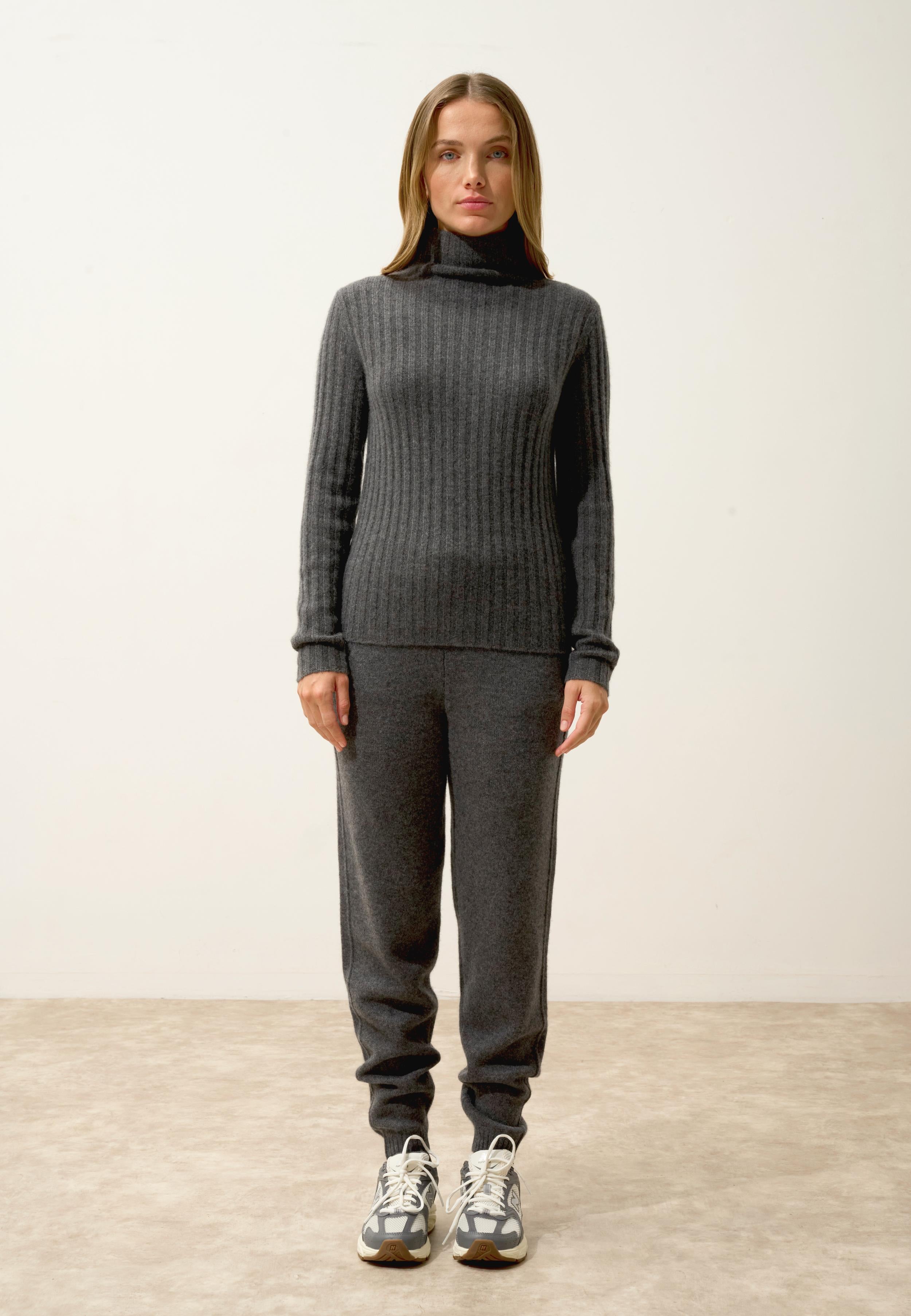 SUNNEVA pull col montant anthracite chiné