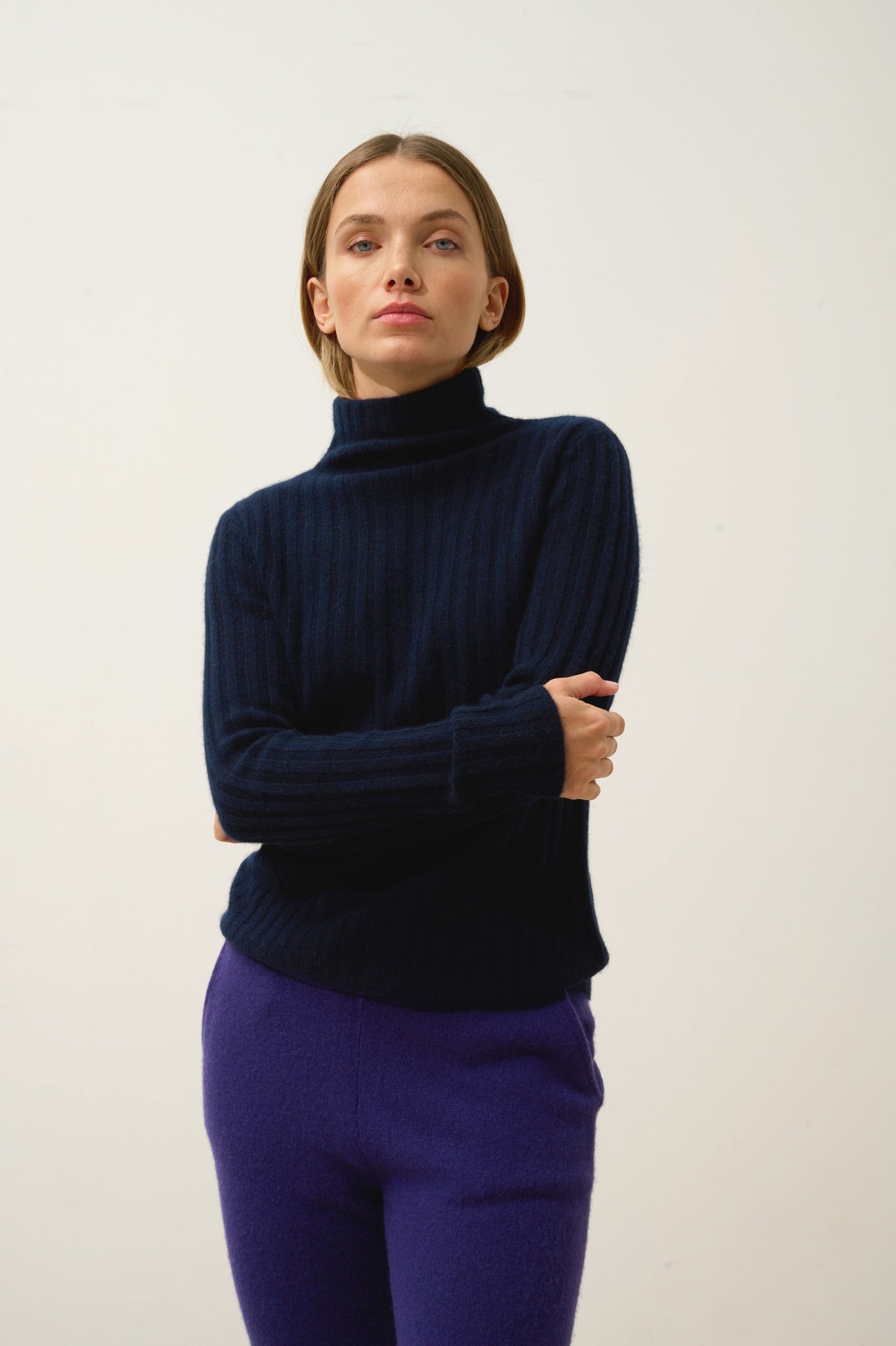 SUNNEVA pull col montant navy