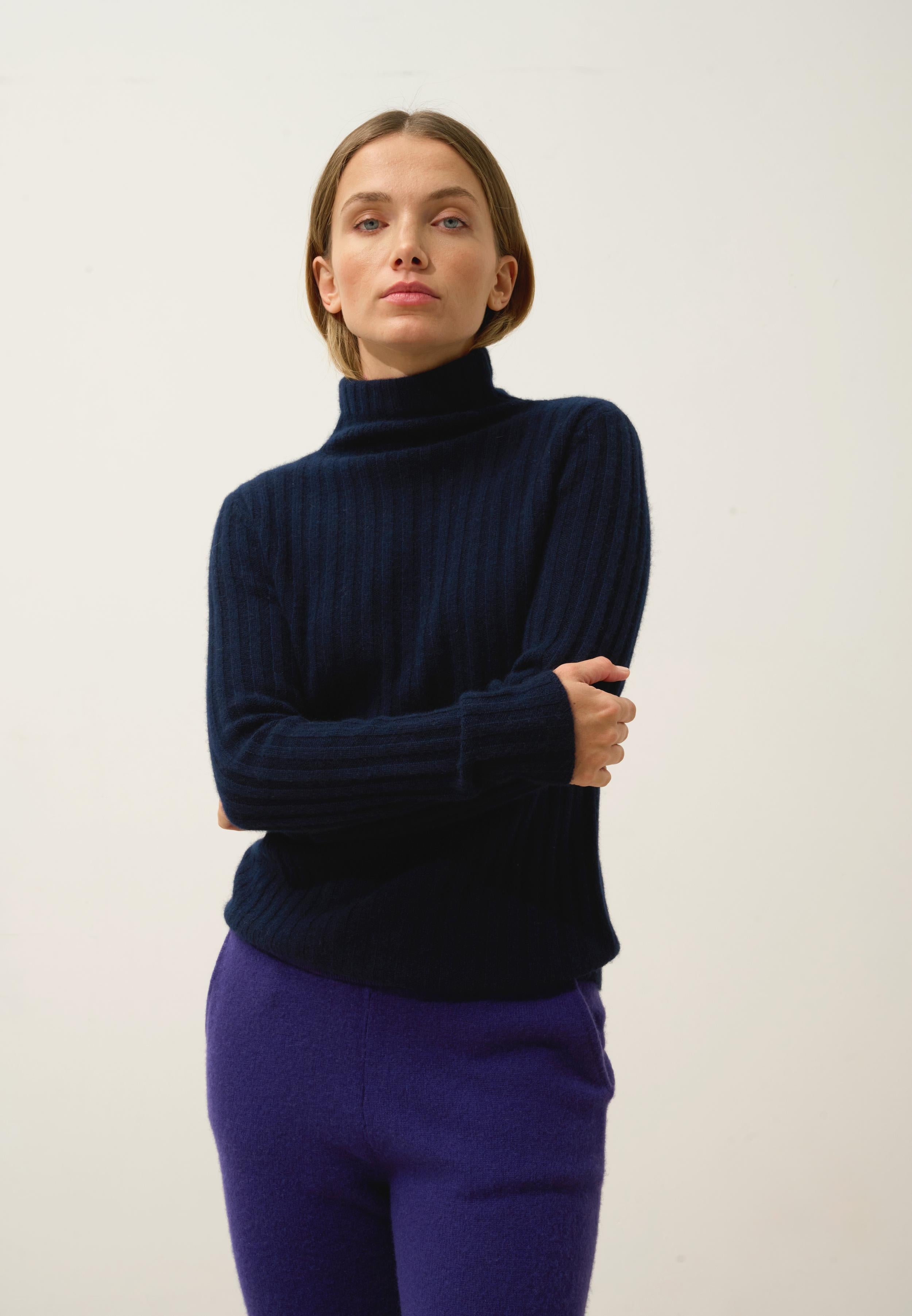 SUNNEVA pull col montant navy