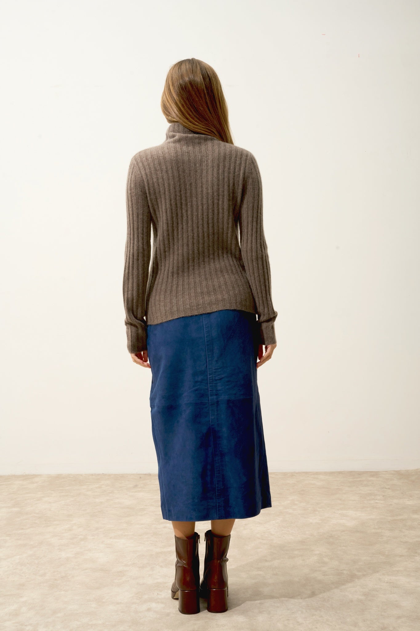 SUNNEVA pull col montant taupe chiné