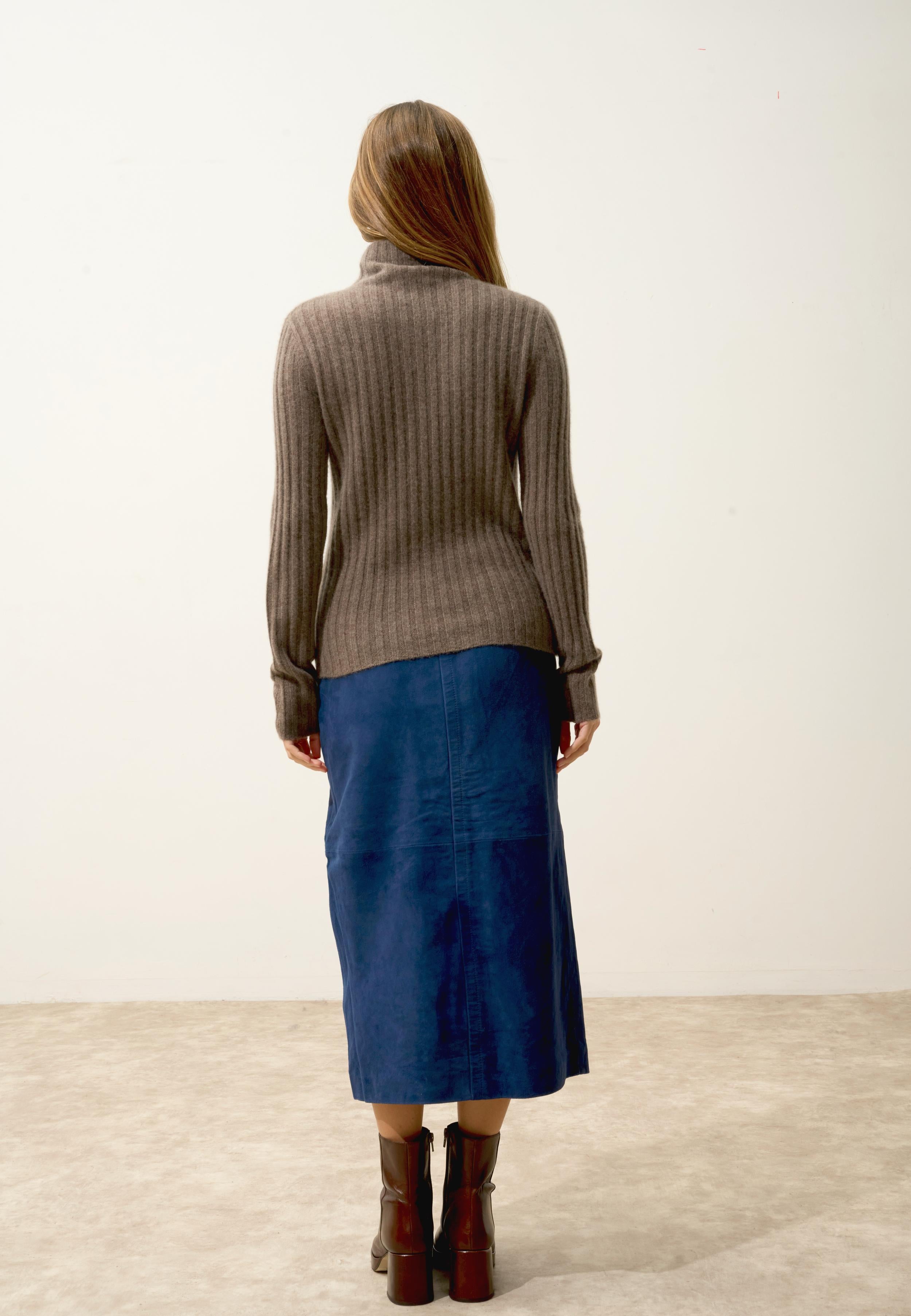 SUNNEVA pull col montant taupe chiné