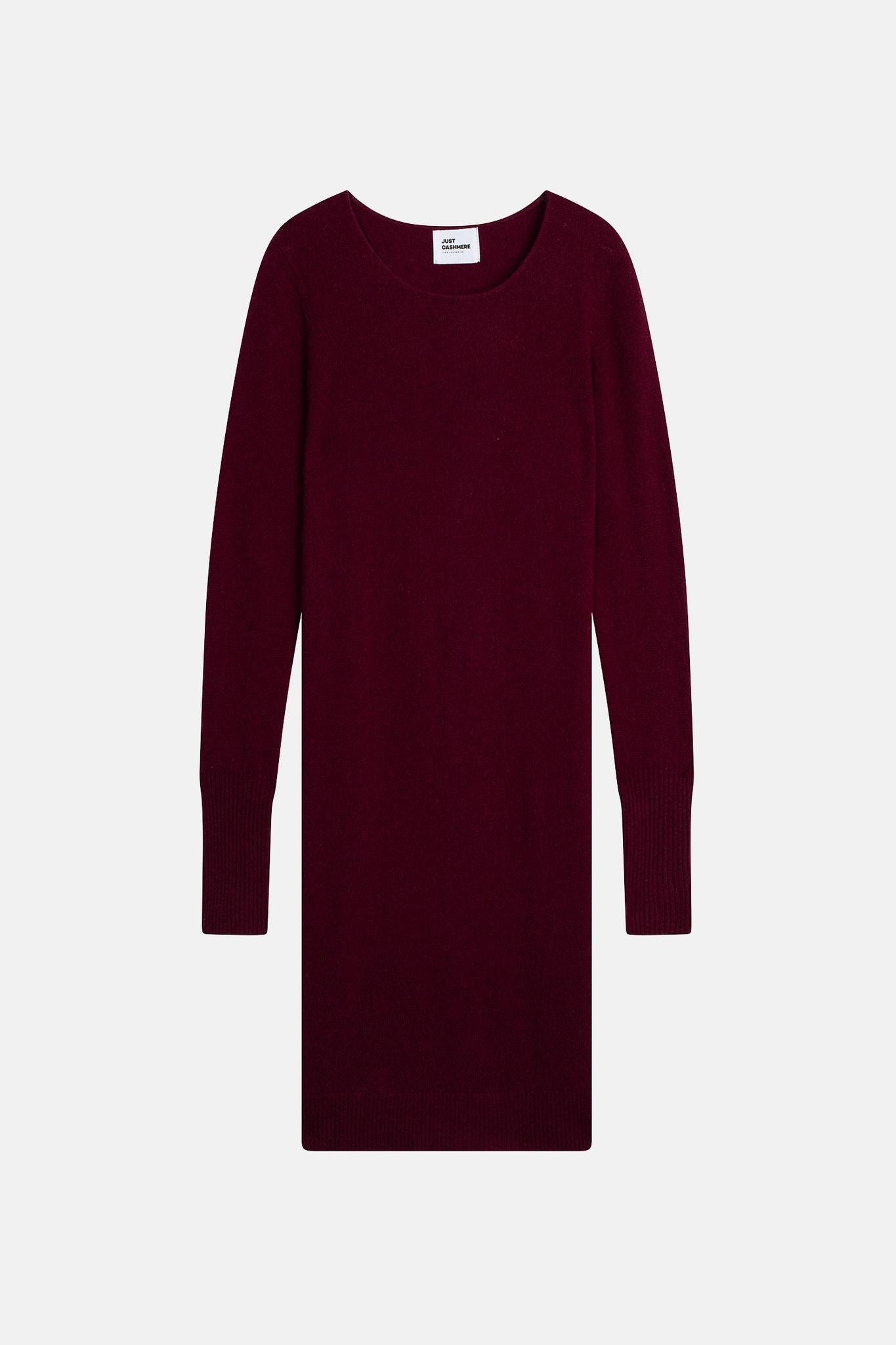 SUSAN burgundy round-neck dress