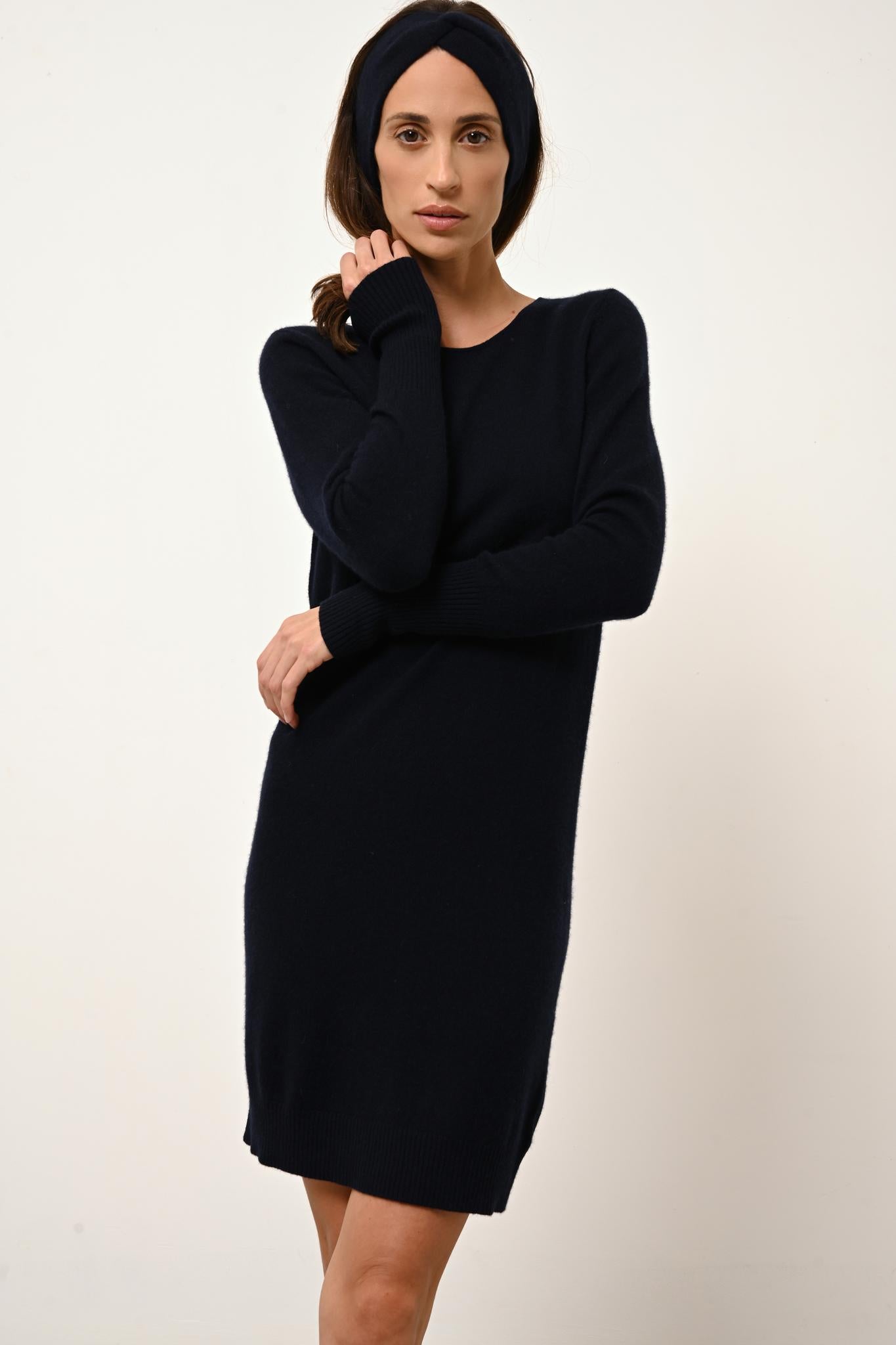 SUSAN robe col rond navy