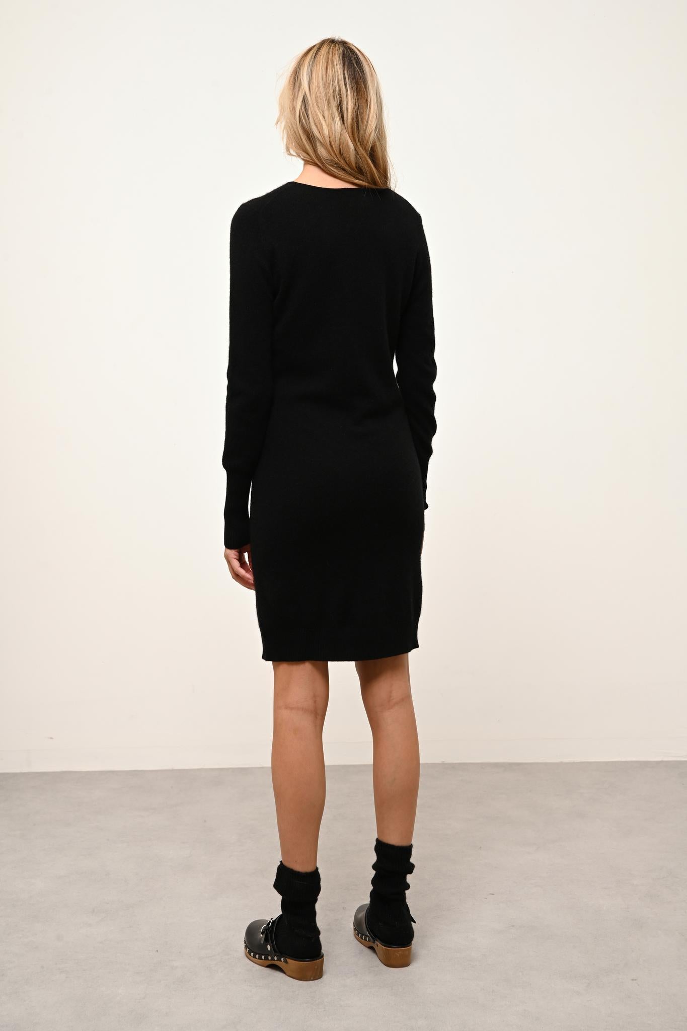 SUSAN robe col rond noir