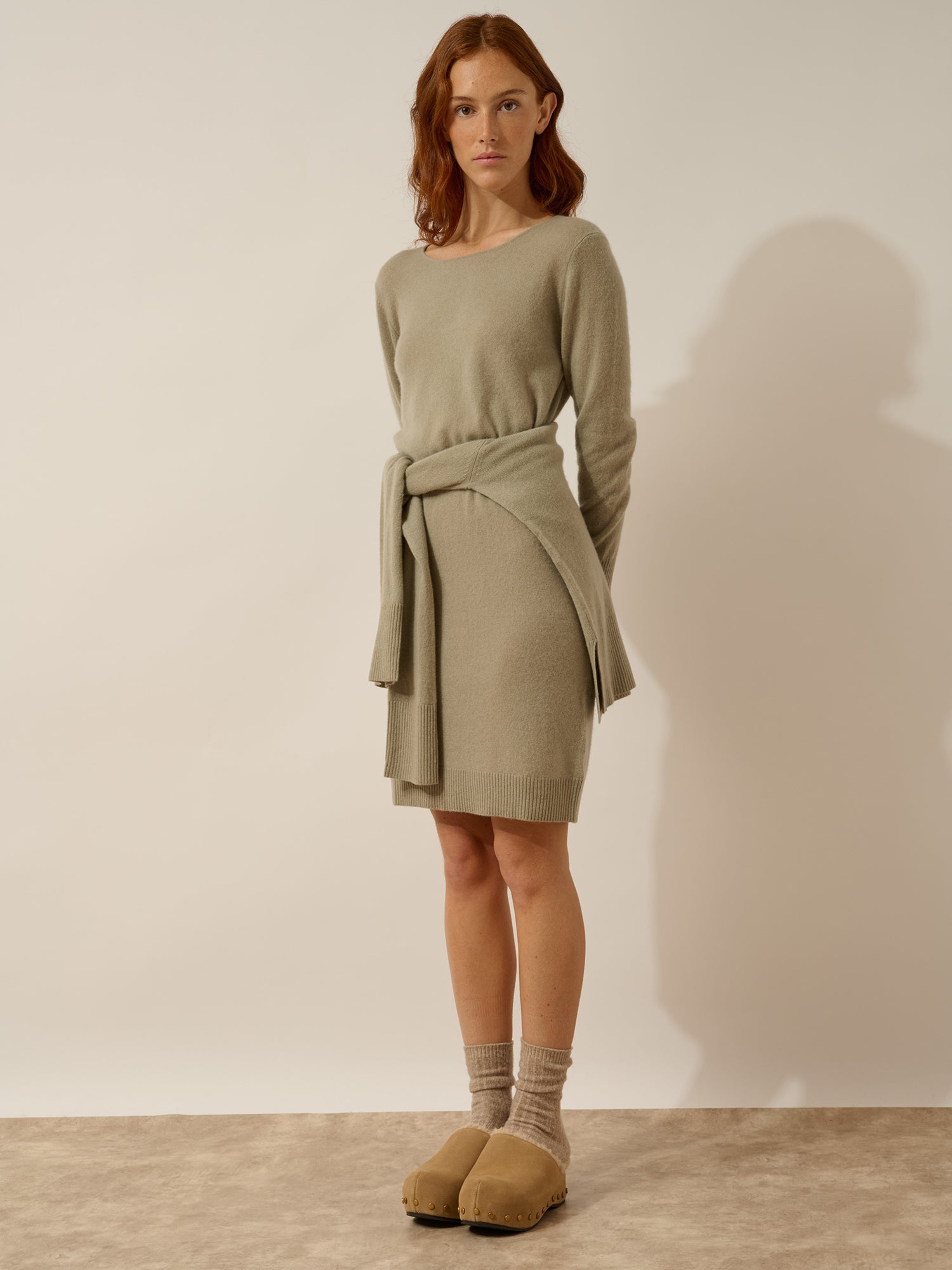 SUSAN robe col rond olive
