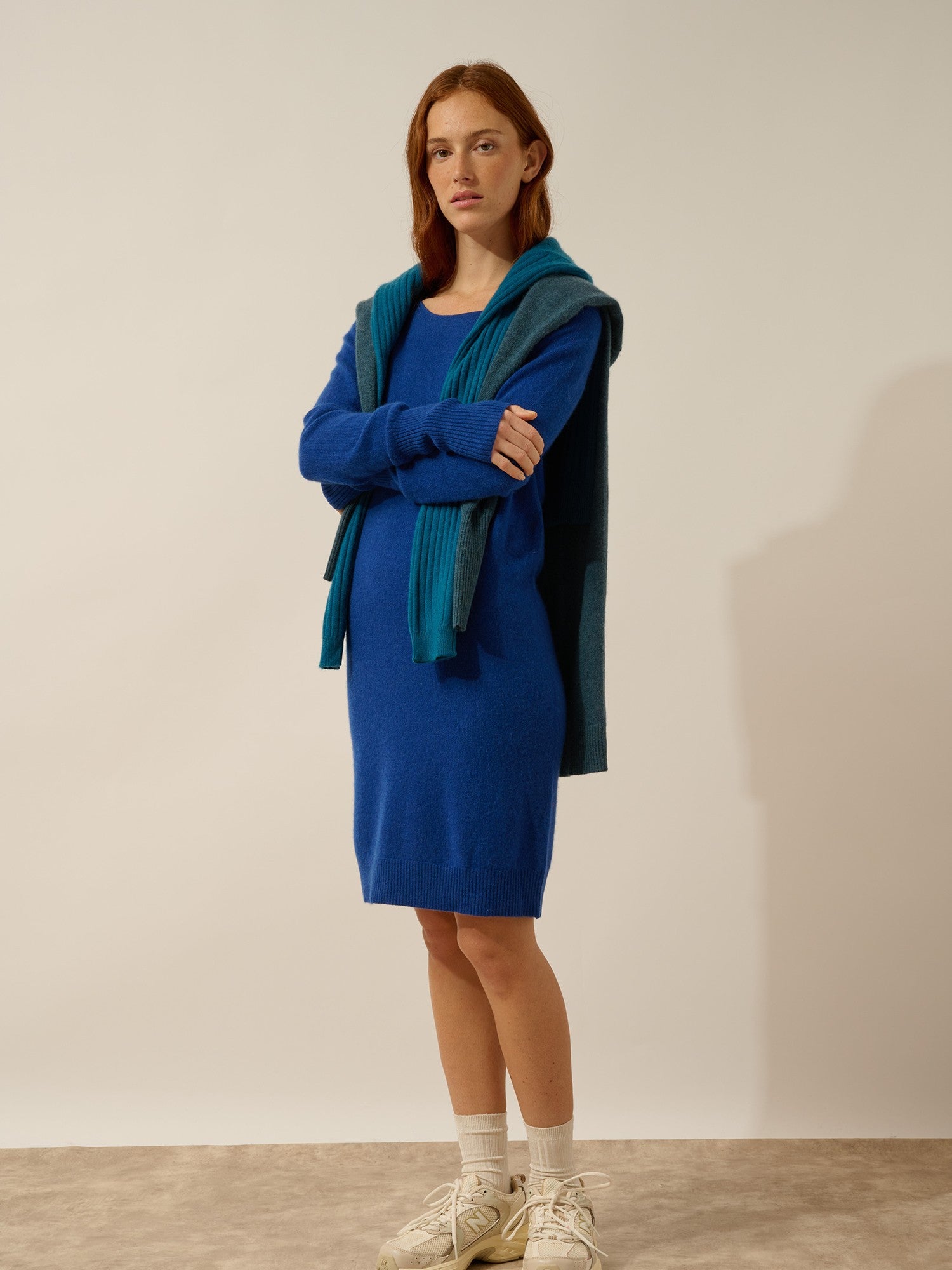 susan robe col rond outremer