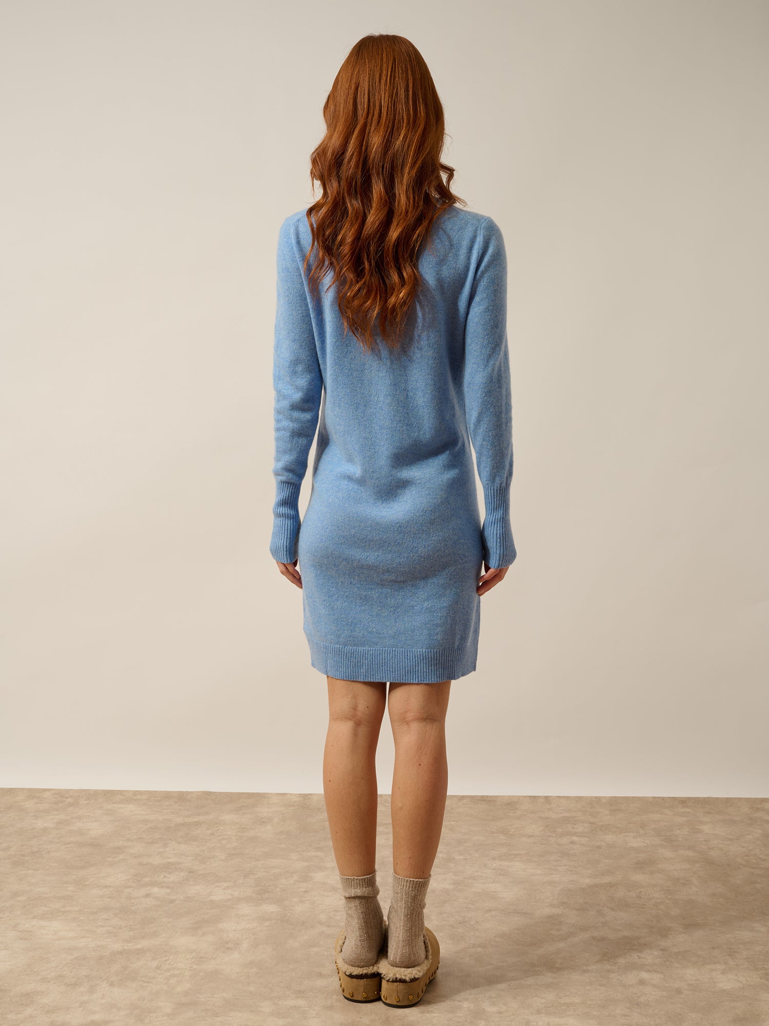 SUSAN sky round neck dress