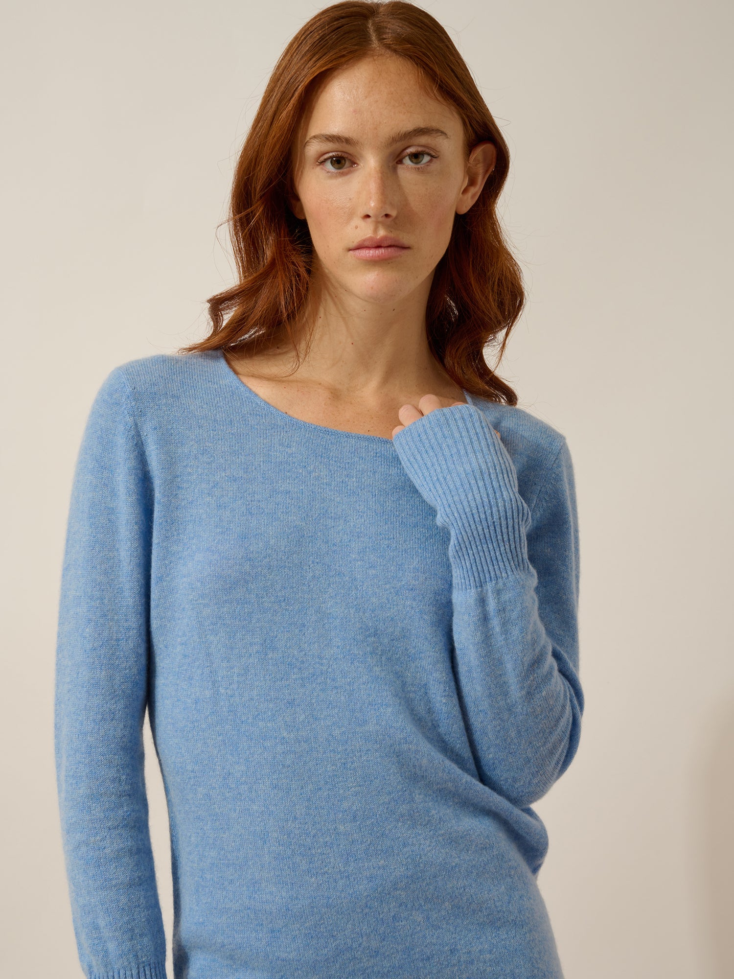 SUSAN sky round neck dress