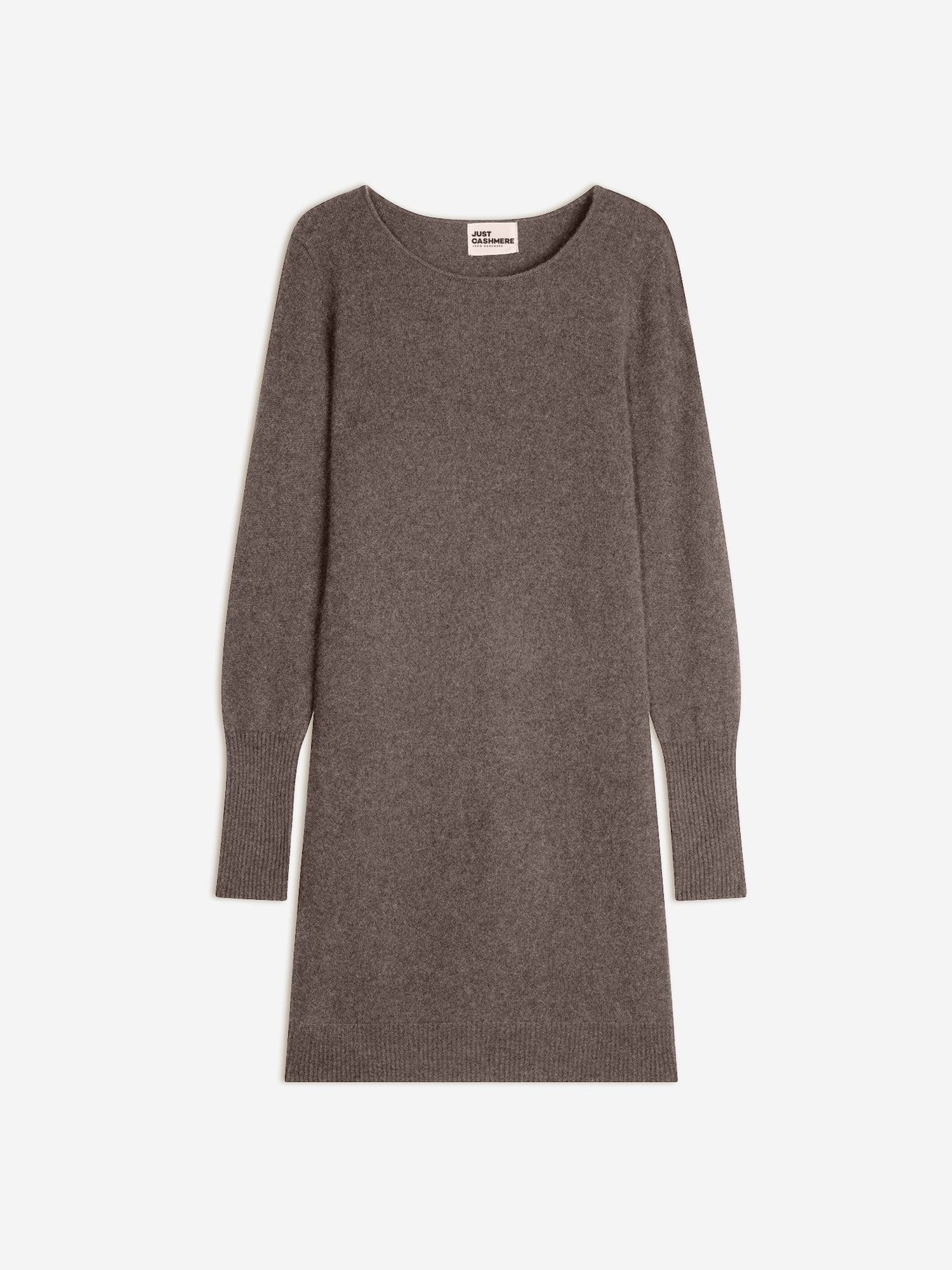 susan robe col rond taupe chiné