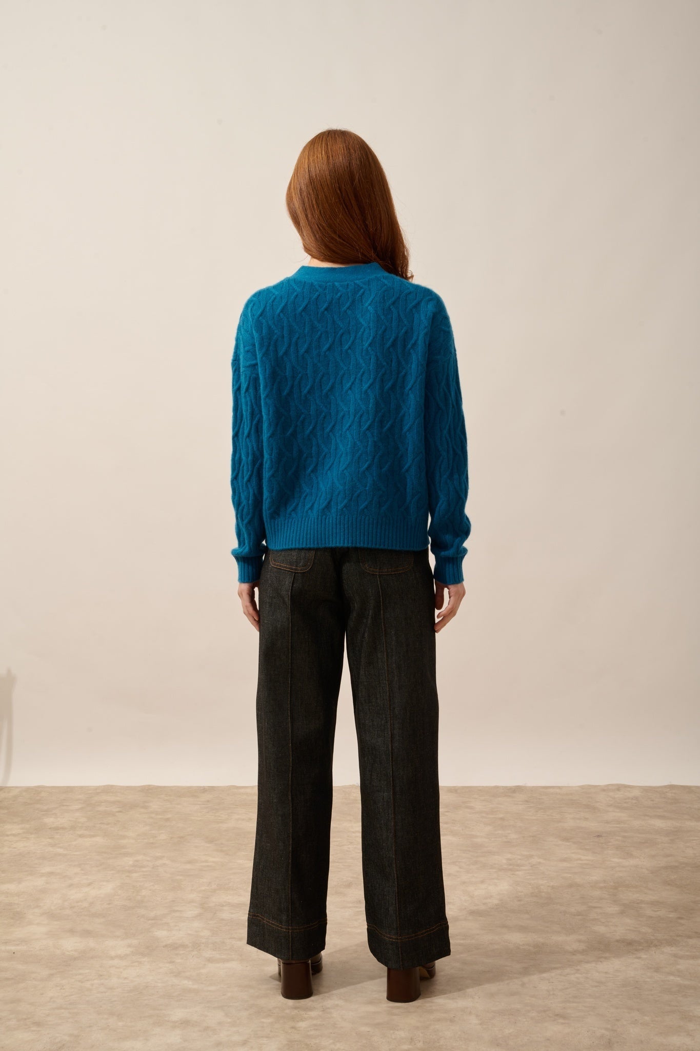 SYSTA peacock 4-ply V-neck cardigan