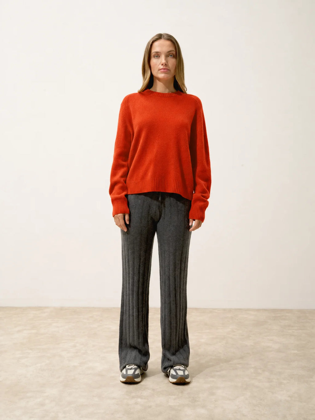 LAVINIA Pull Col Rond 4 Fils Tomate