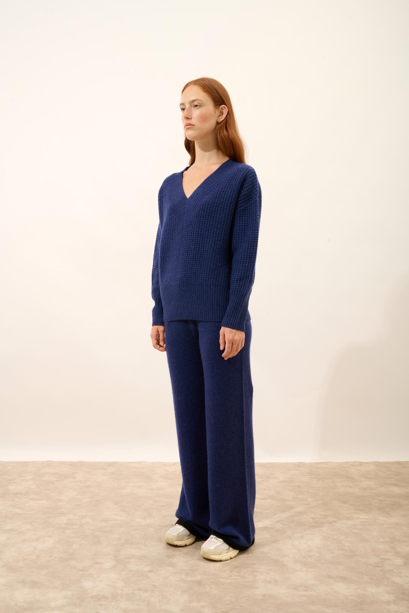 TACNA pull col v bleu nuit