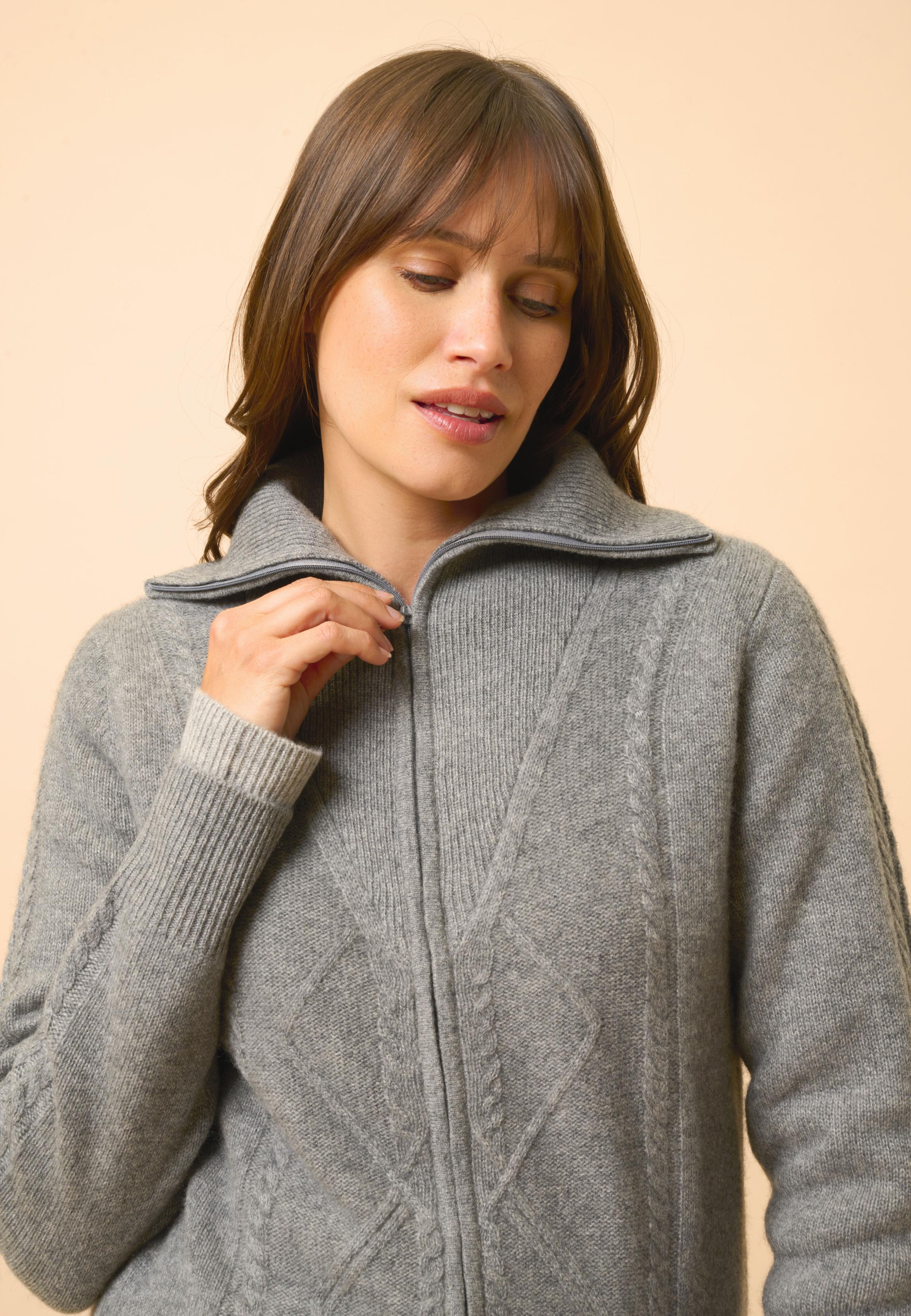 TALARA gilet col camionneur flanelle chiné