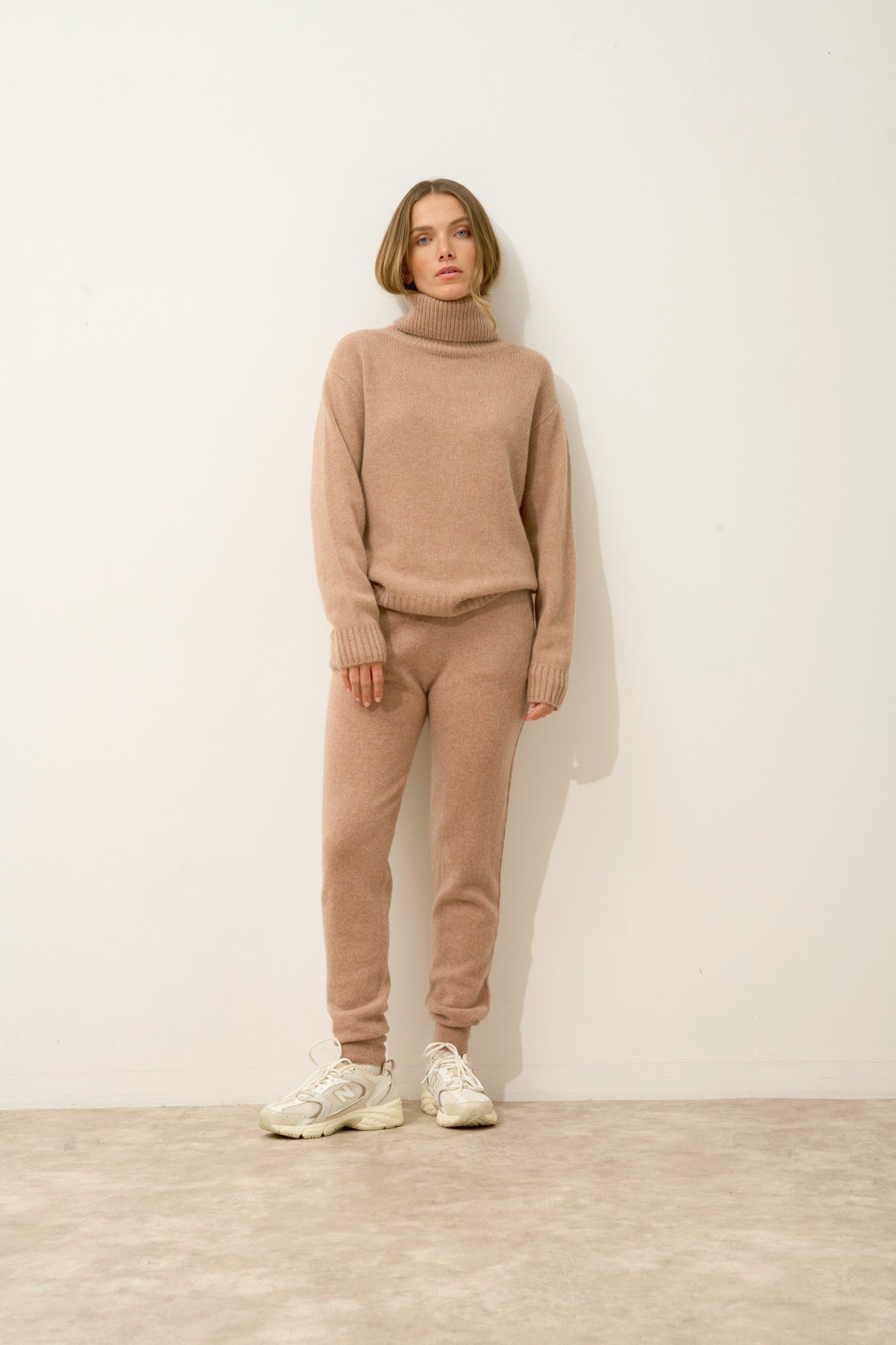 talia jogging camel chiné 100% cachemire