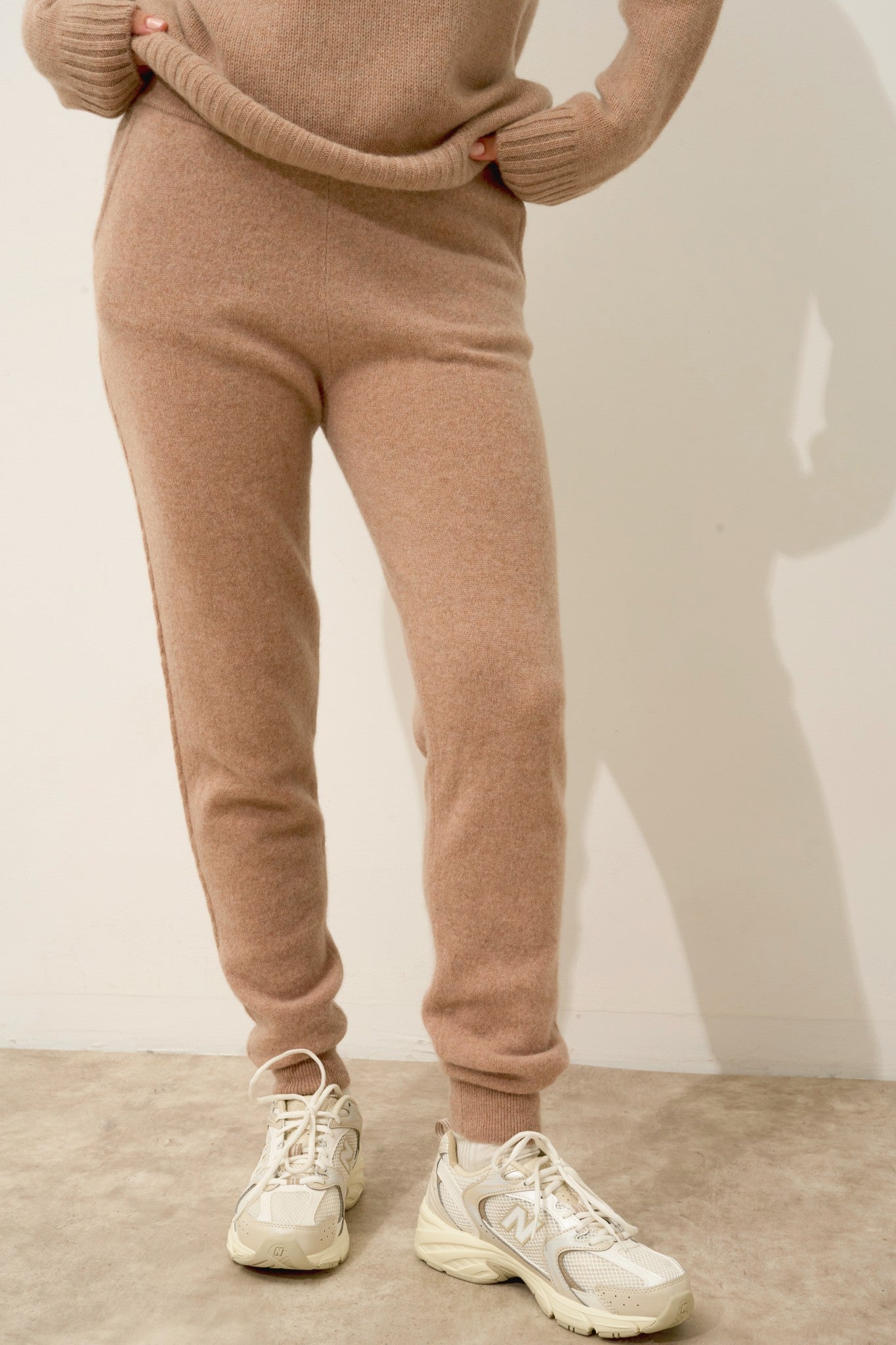 talia jogging camel chiné 100% cachemire