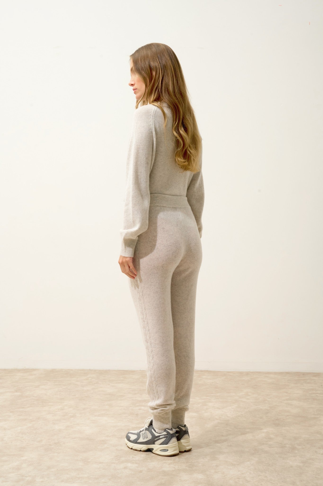 talia jogging gris perle chiné 100% cachemire