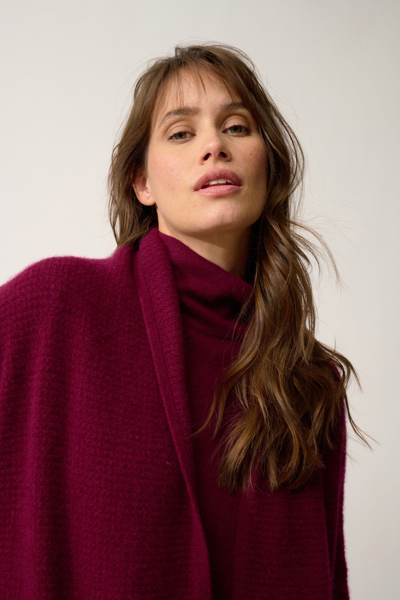 TARAPOTO veste col châle bordeaux