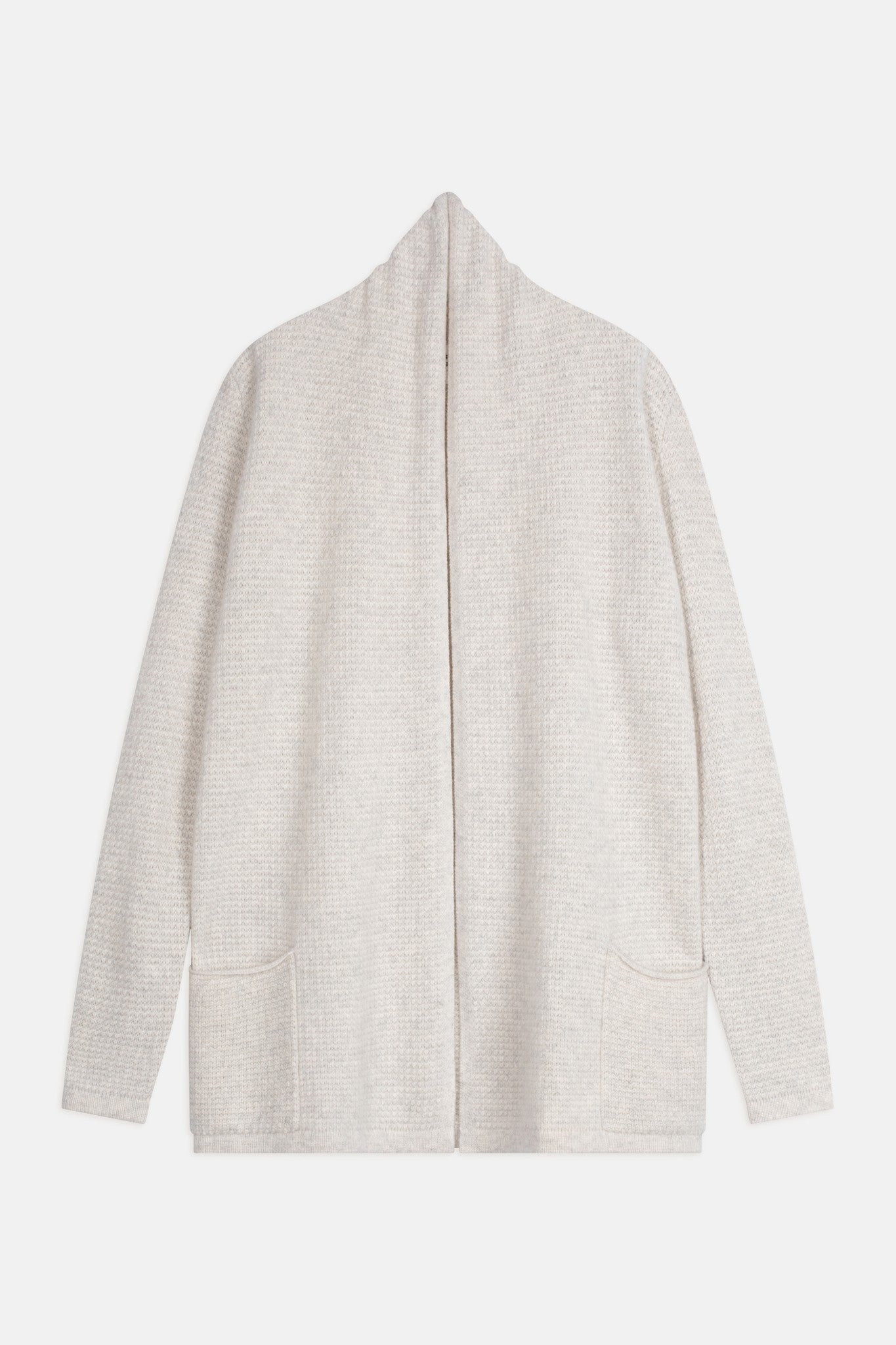 tarapoto veste col châle gris perle chiné