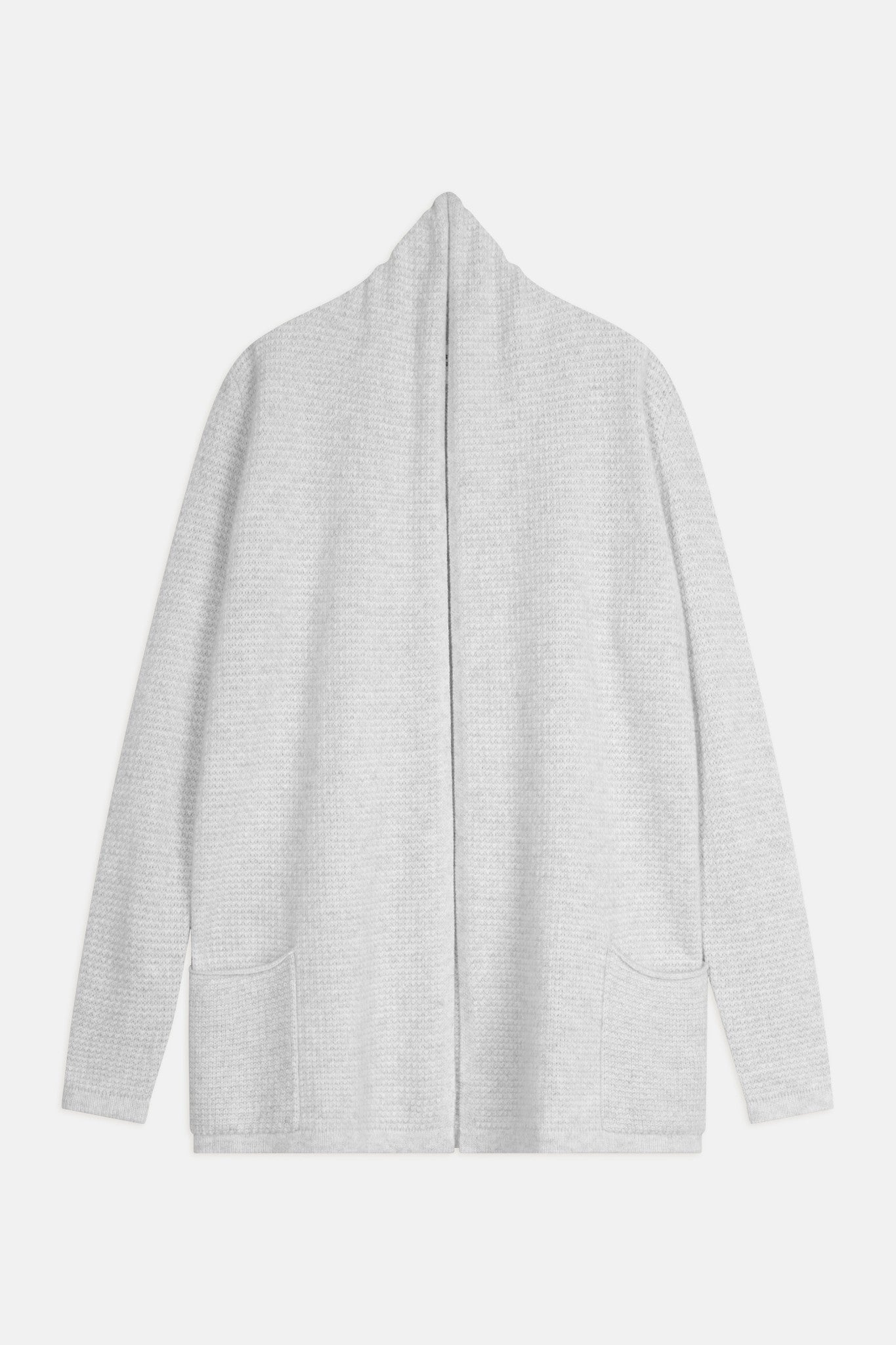 tarapoto veste col châle gris perle chiné