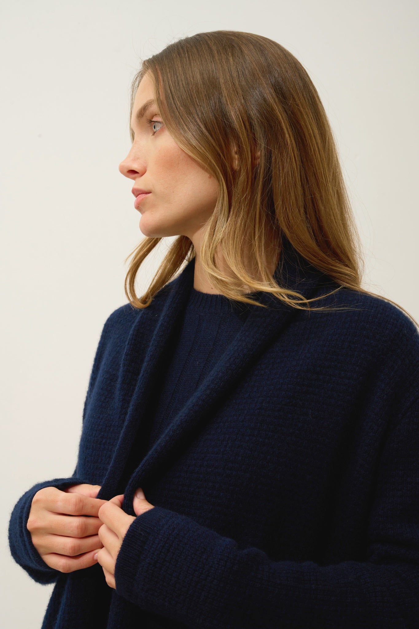 TARAPOTO veste col châle navy