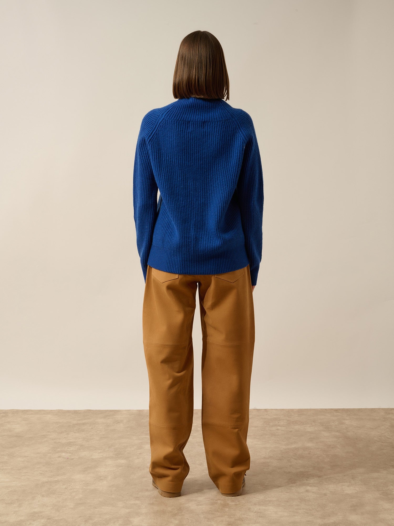 Taylor 4-ply navy blue turtleneck sweater