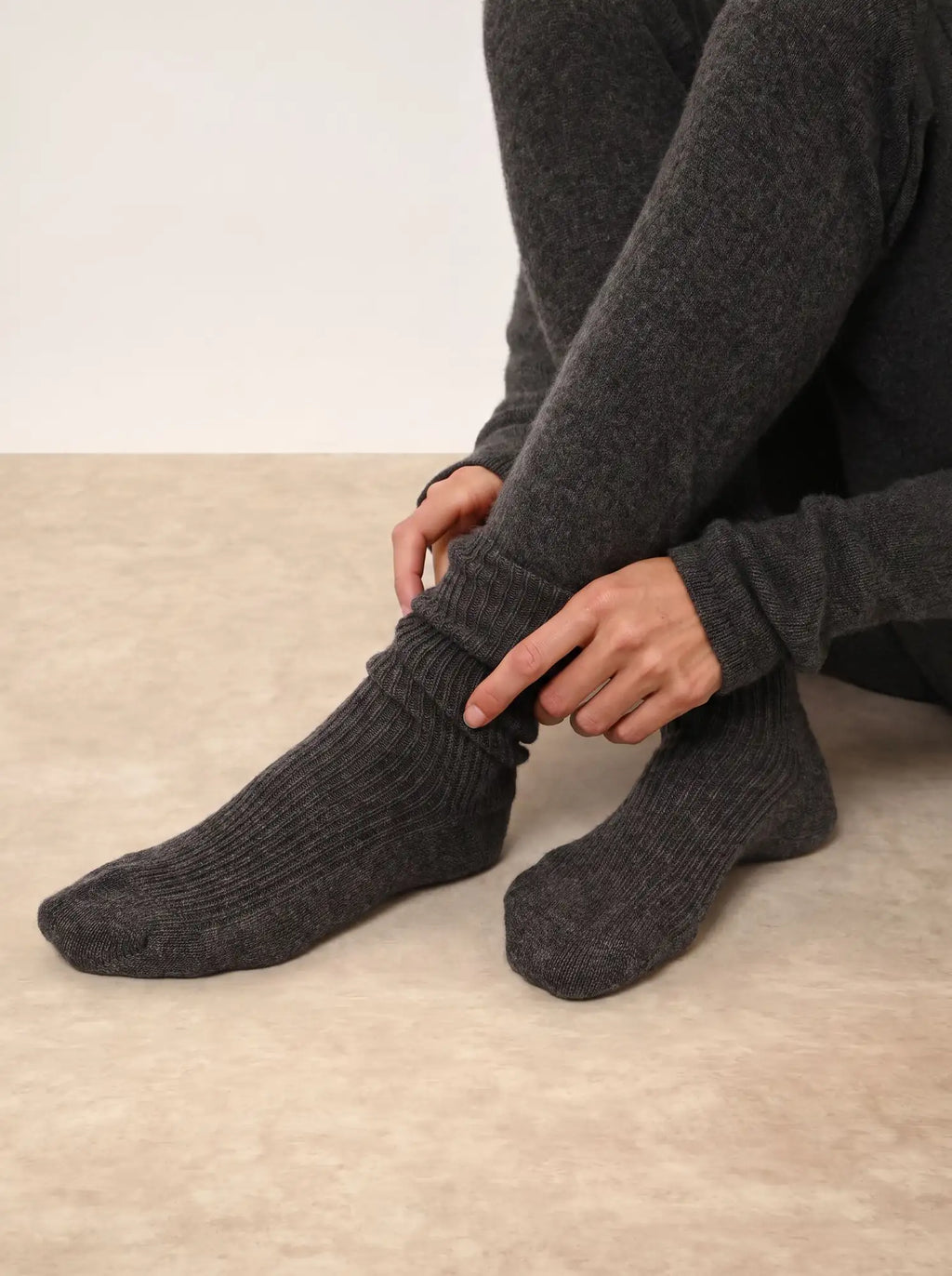 Chaussettes 4 Fils Anthracite Chiné
