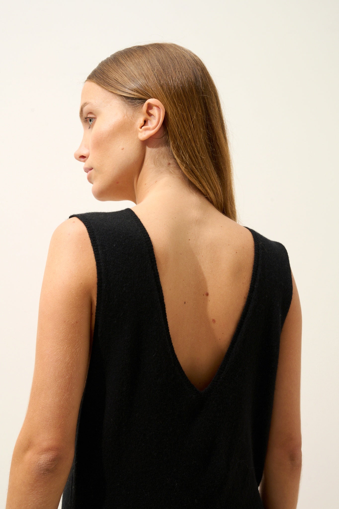 TESSA robe col v noir