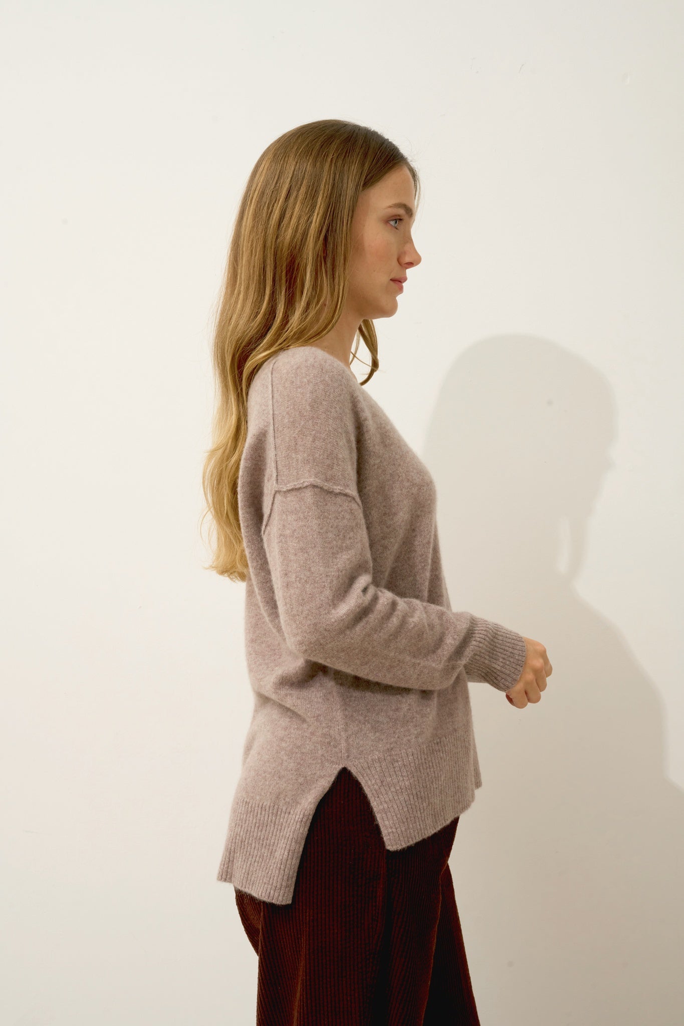 TESS pull col rond caribou chiné