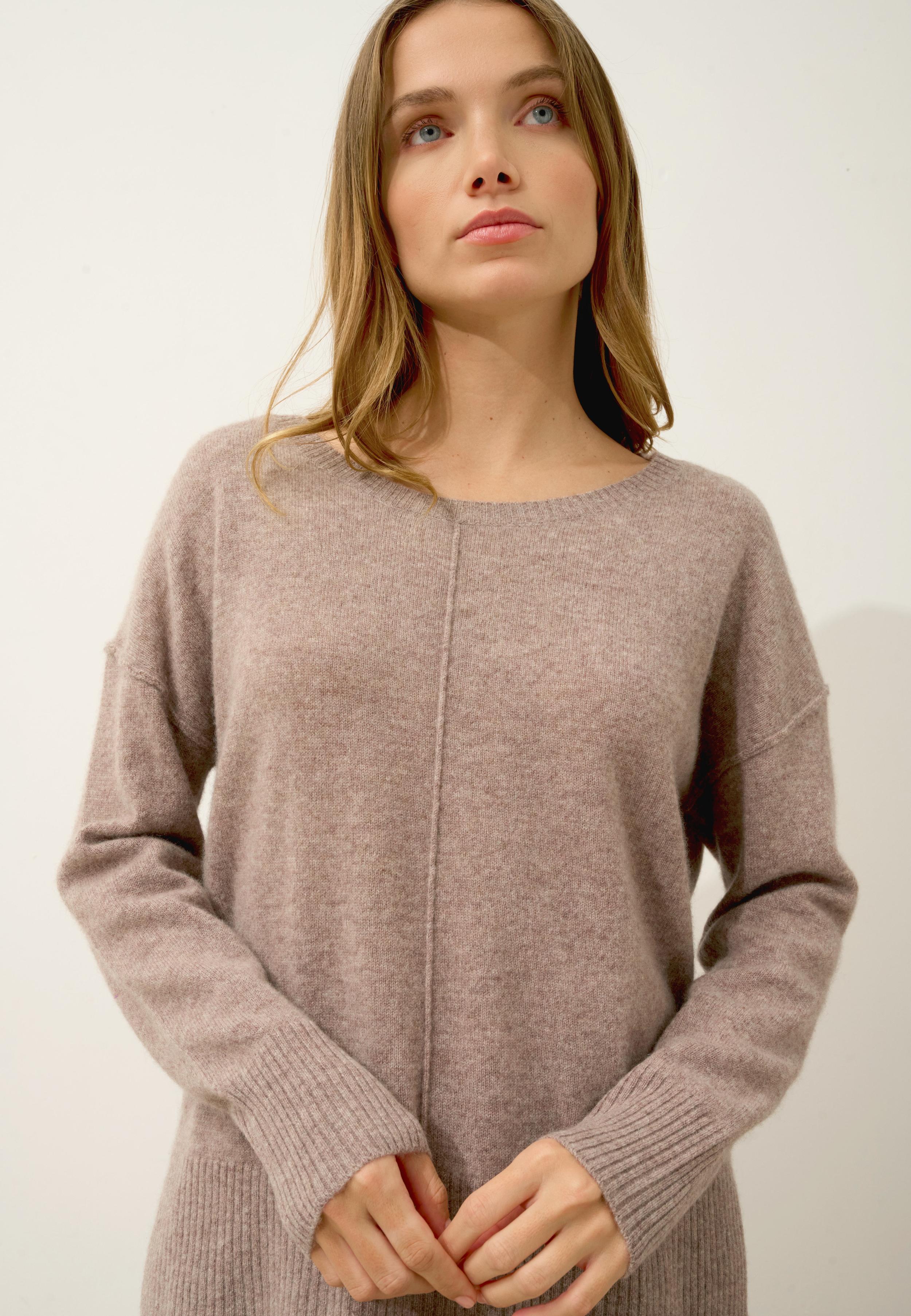TESS pull col rond caribou chiné