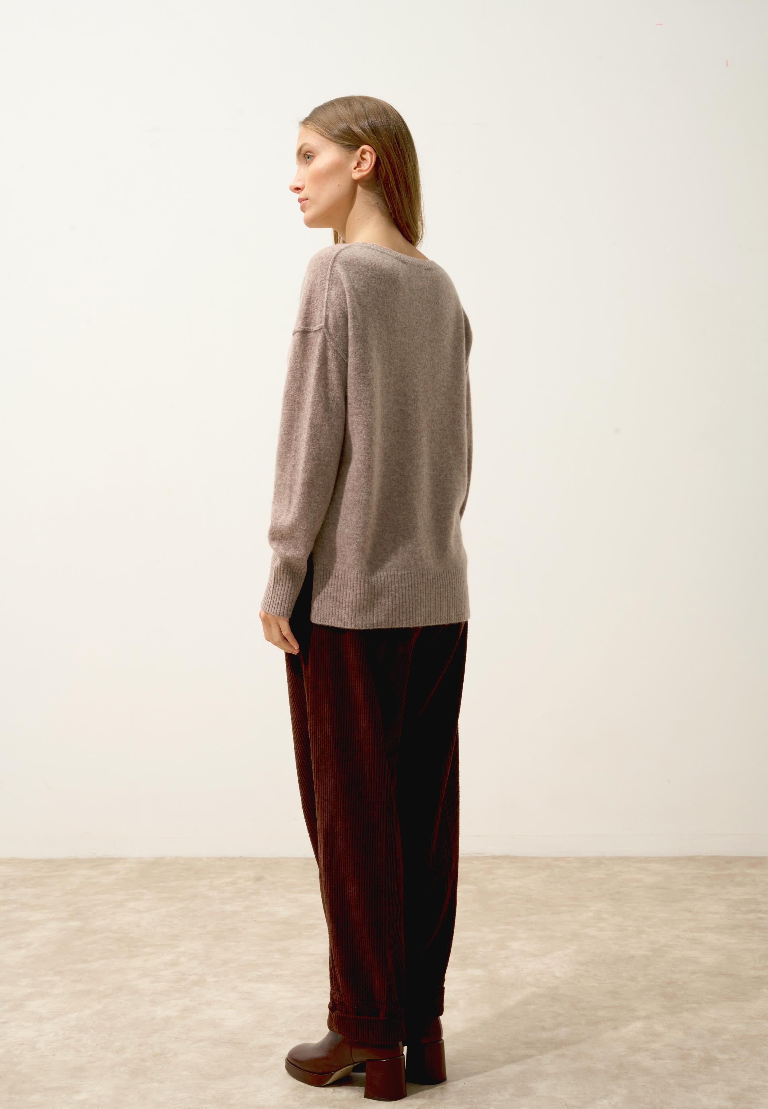 TESS pull col rond caribou chiné