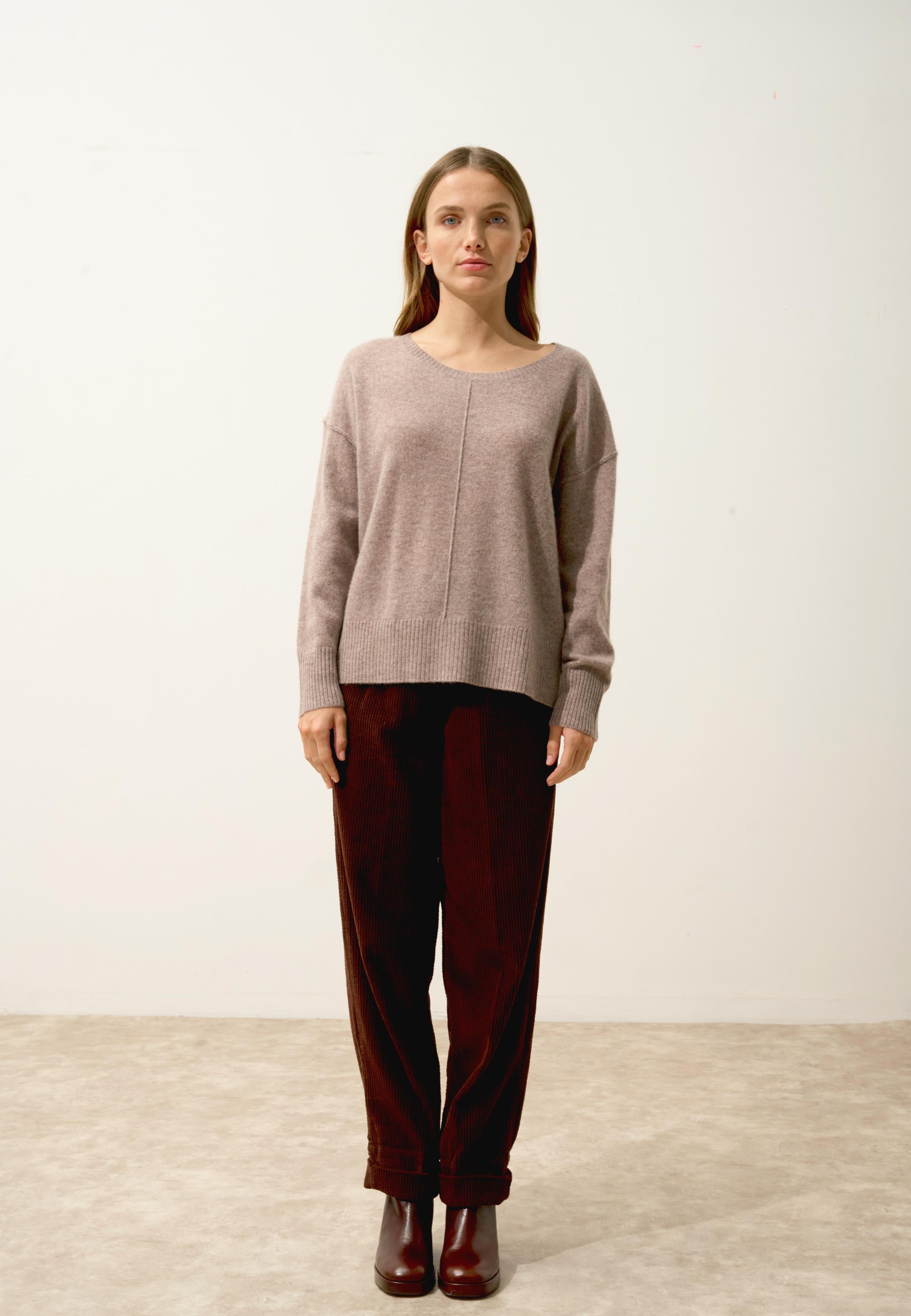 TESS pull col rond caribou chiné