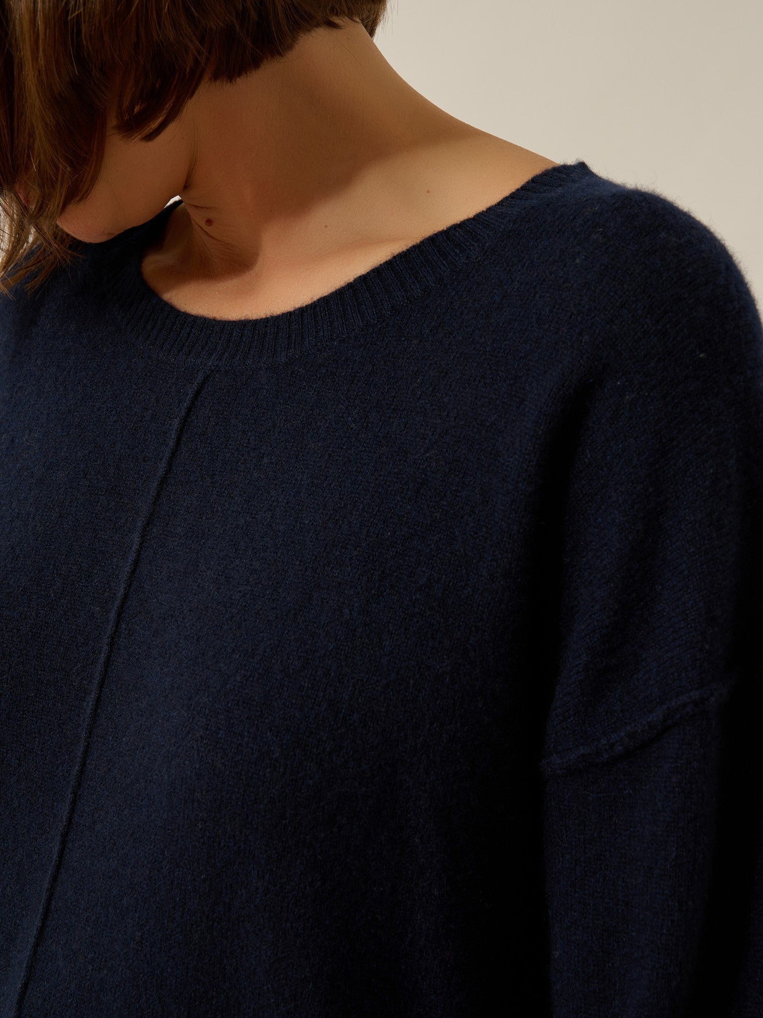 navy round neck sweater